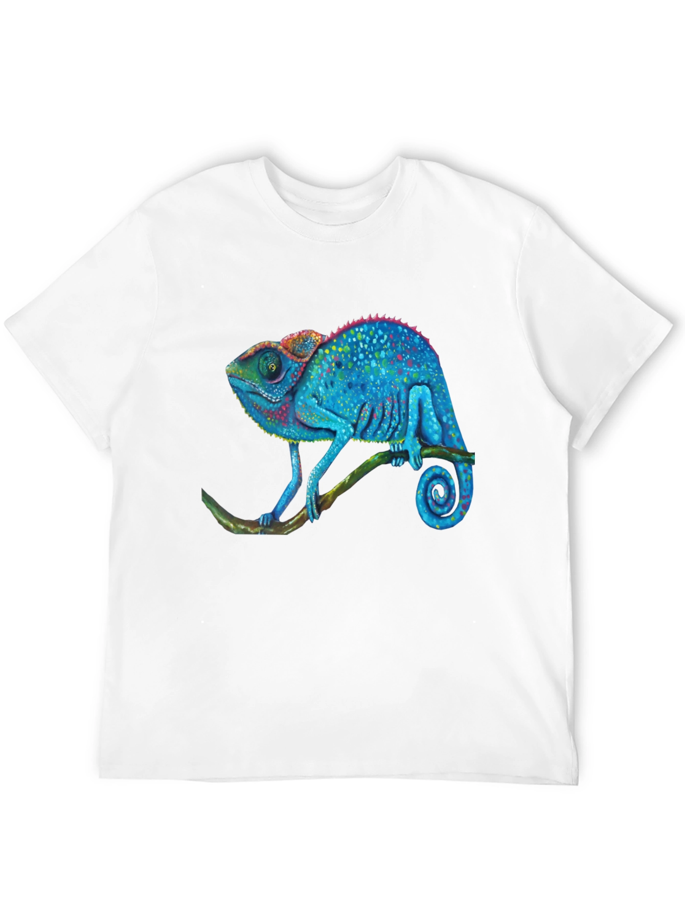 Black Blue Chameleon Graphic T-Shirt - Unique Reptile Design view 12