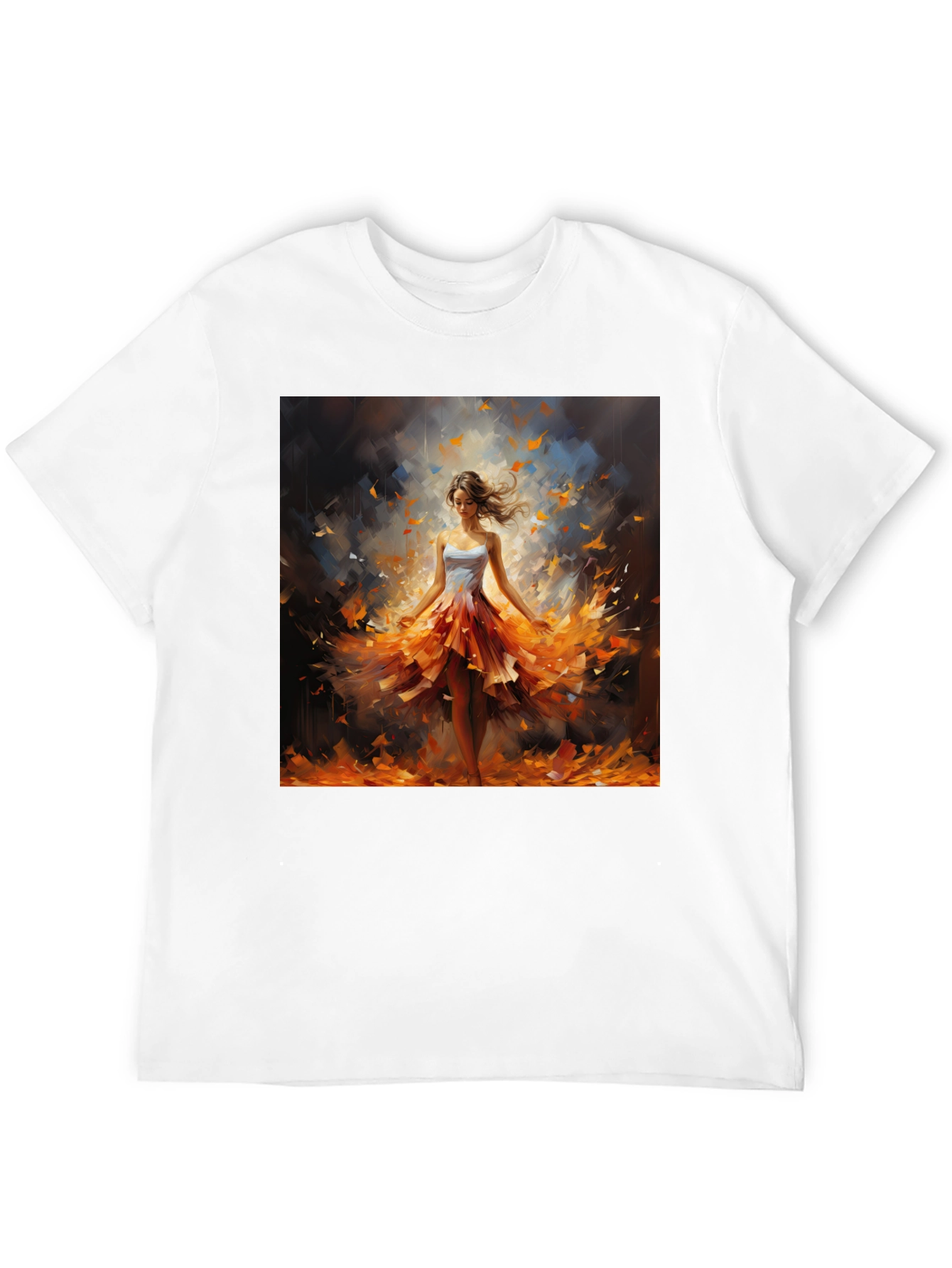 Black Woman in Autumn Dress T-Shirt view 12