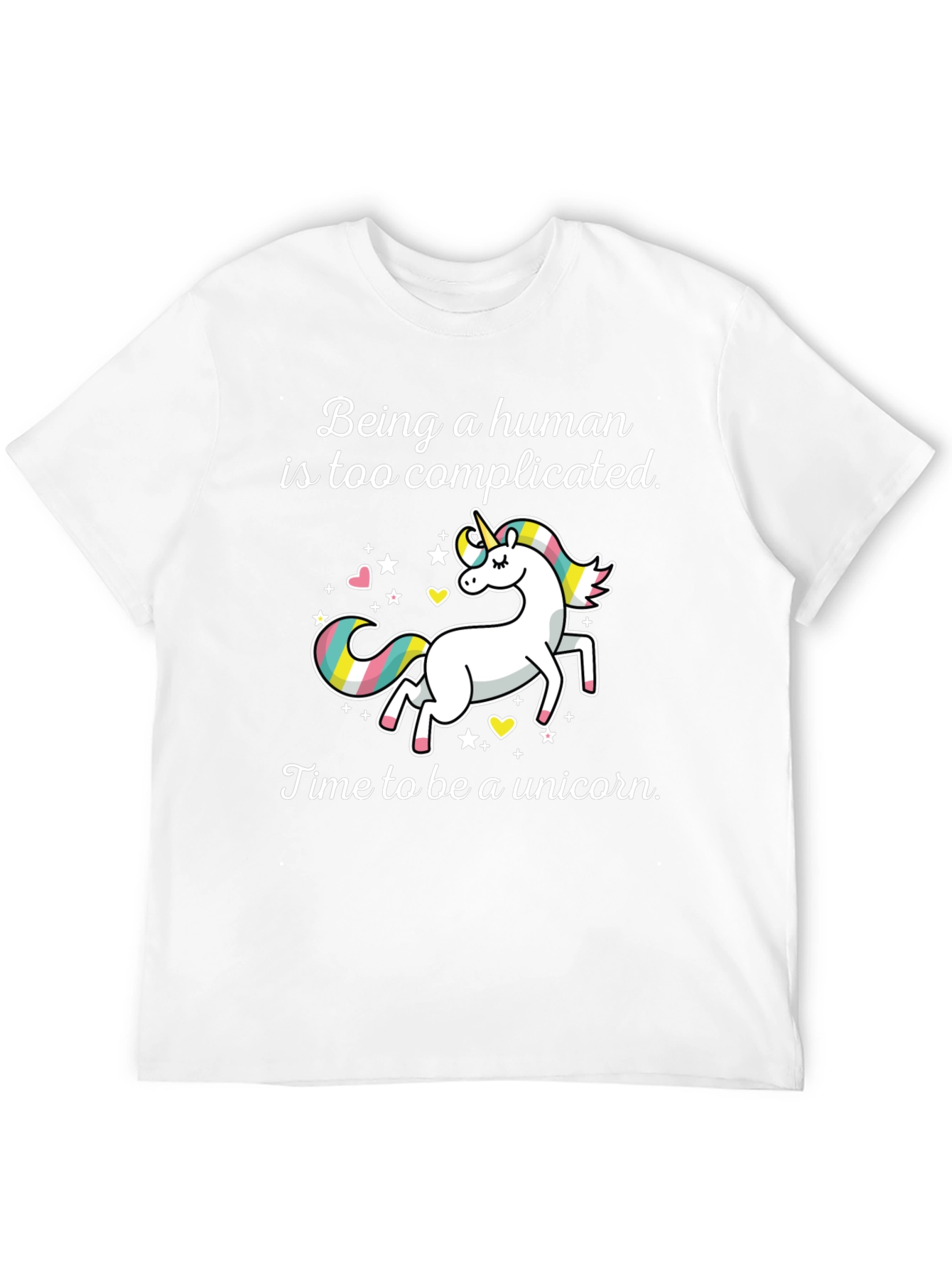 Black Unicorn Graphic Tee: Being Human is Too Complicated T-Shirt view 12