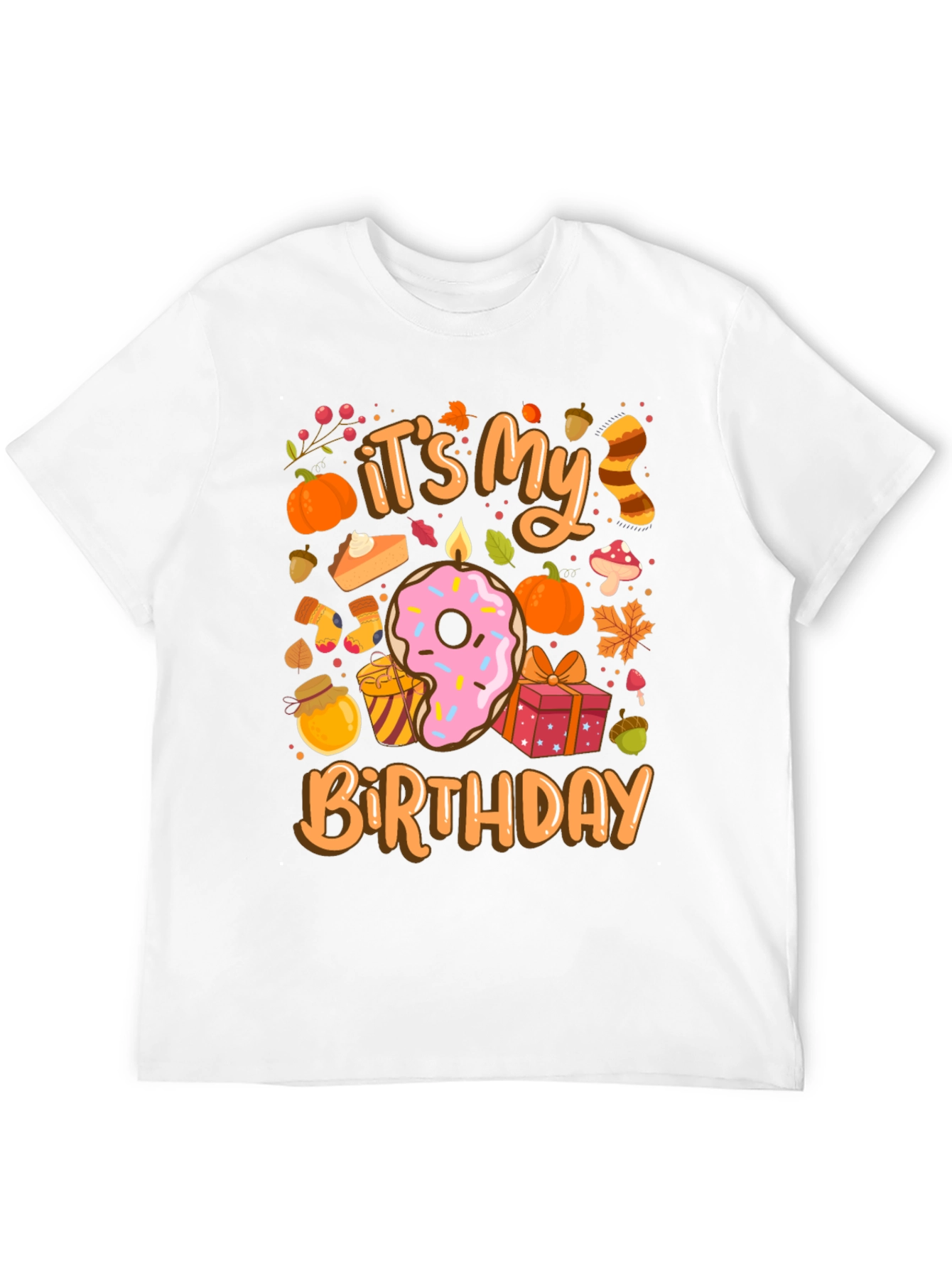 Black It's My Birthday Fall Themed T-Shirt view 12