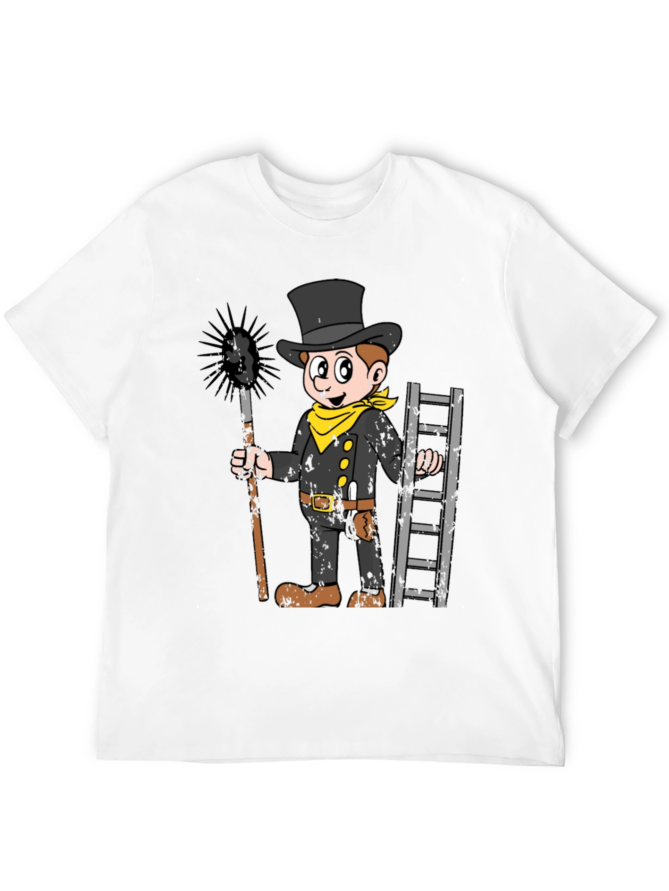 Black Chimney Sweep Cartoon Graphic T-Shirt view 12