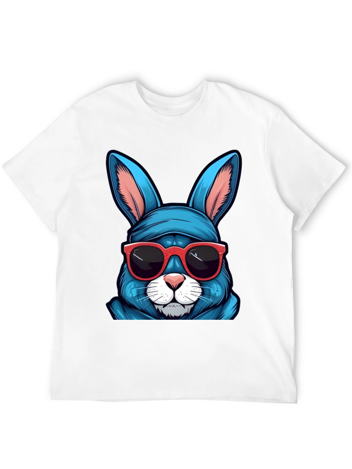 Black Cool Blue Bunny T-Shirt view 12