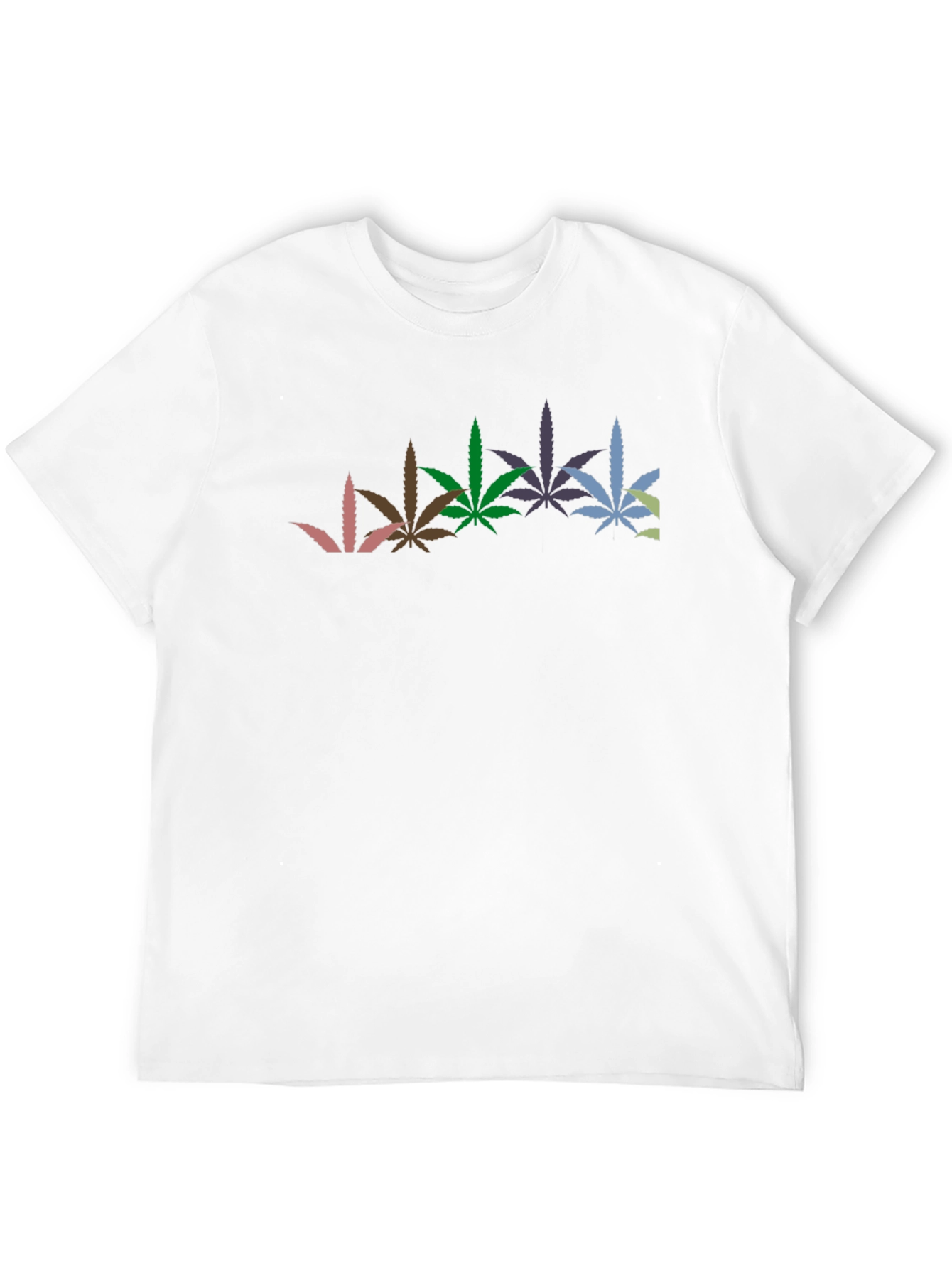 Black Cool Graphic Black T-Shirt with Weed Leaves view 12