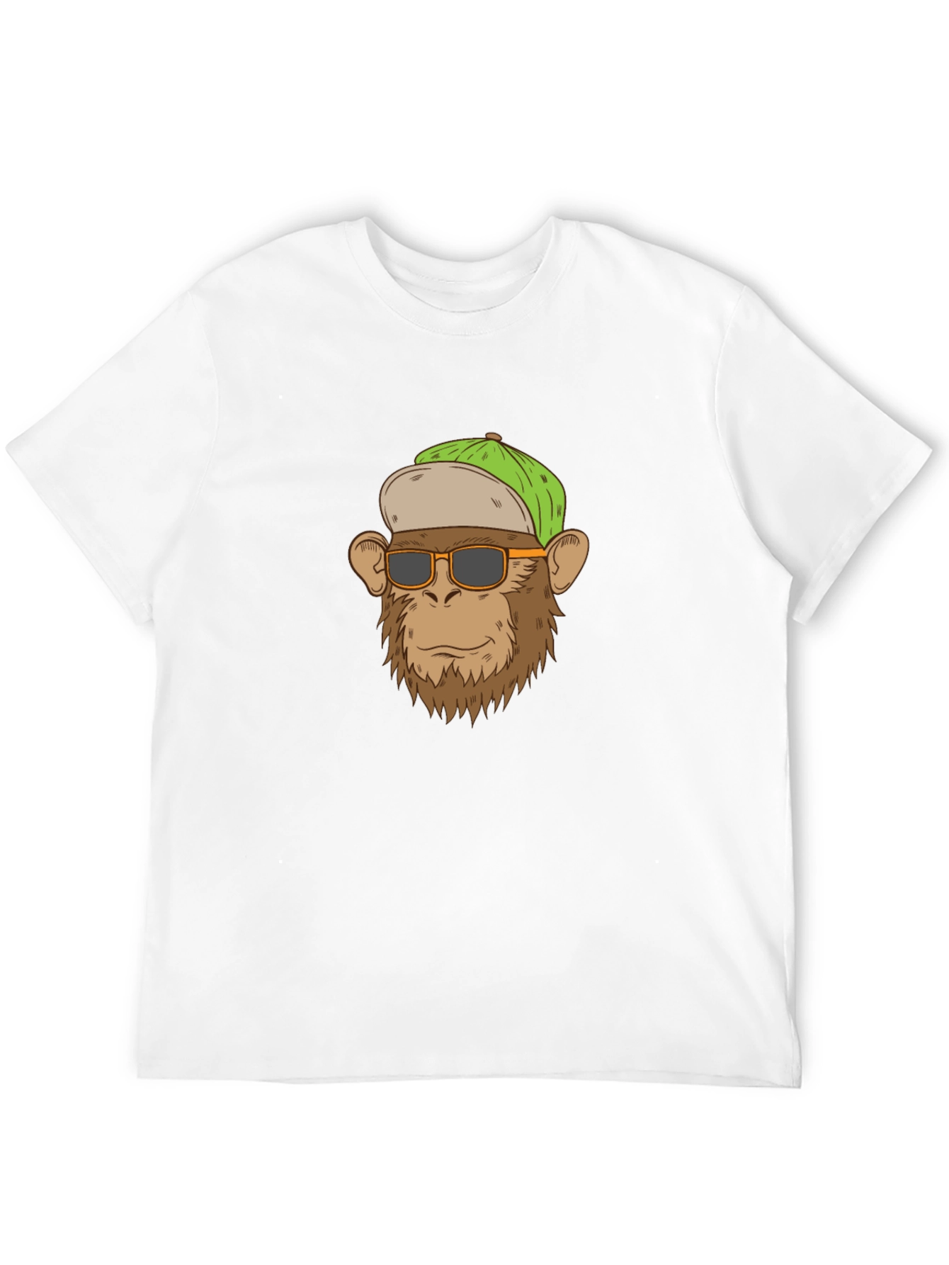 Black Monkey Face T-Shirt with Hat and Shades - Funny Ape Tee view 12