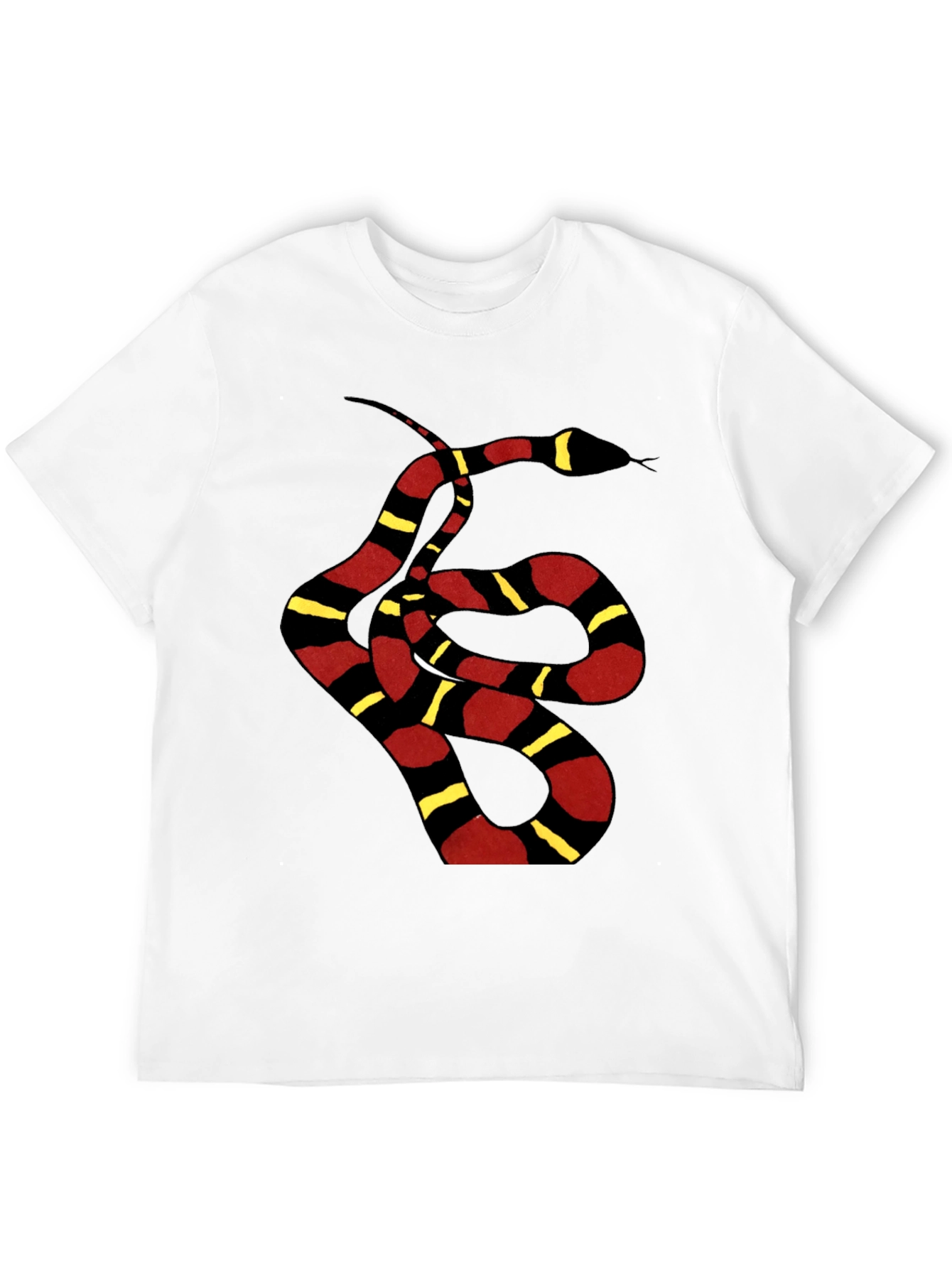 Black Striped Snake Graphic Tee - Black Unisex T-Shirt view 12