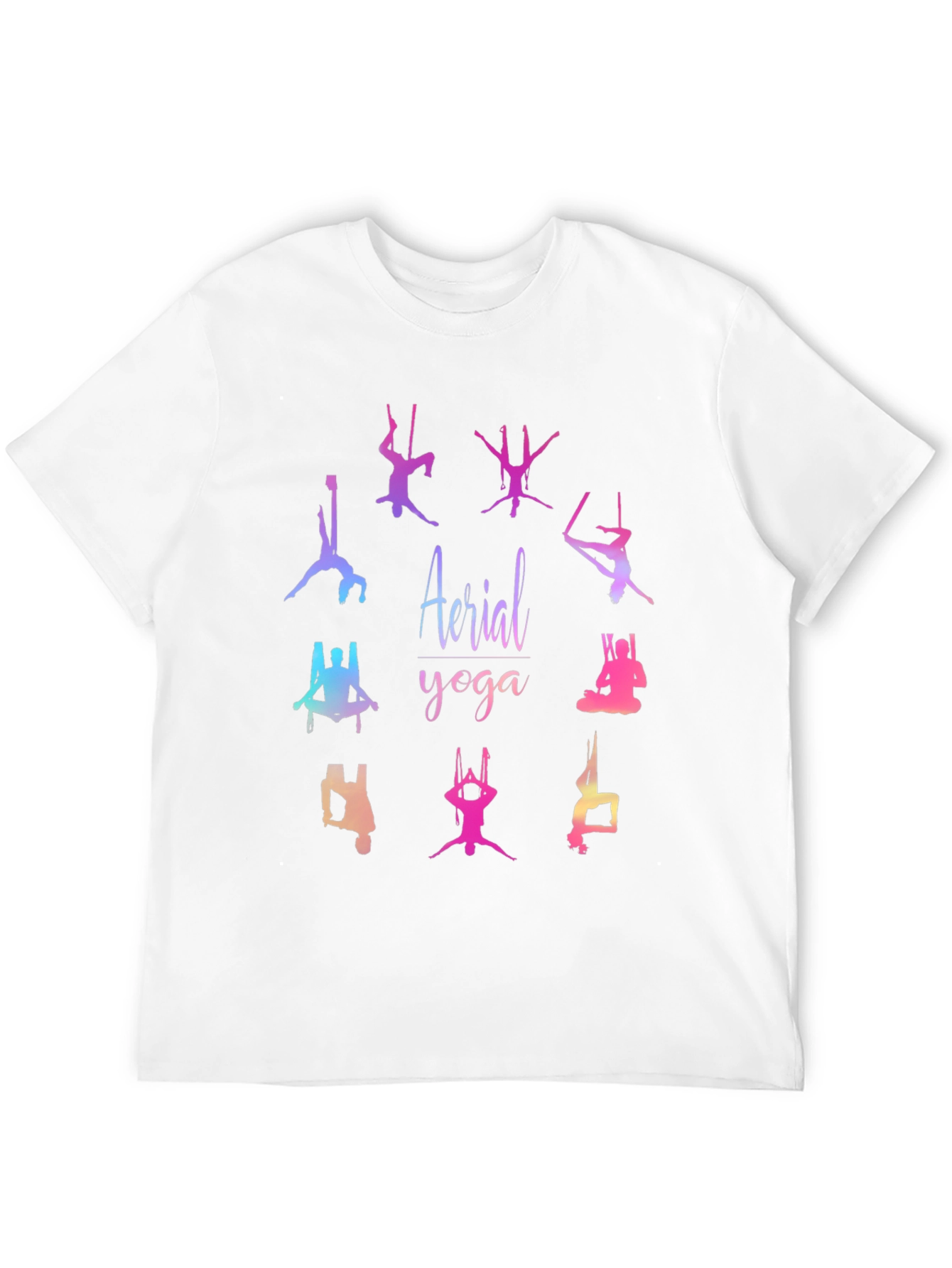 Black Aerial Yoga Graphic T-Shirt - Black Cotton Blend Tee view 12
