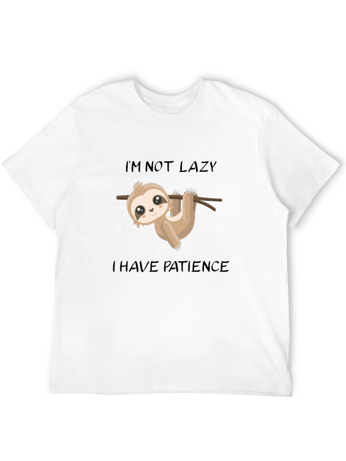 Black Sloth Patience T-Shirt: Lazy? No, Just Patient! view 12