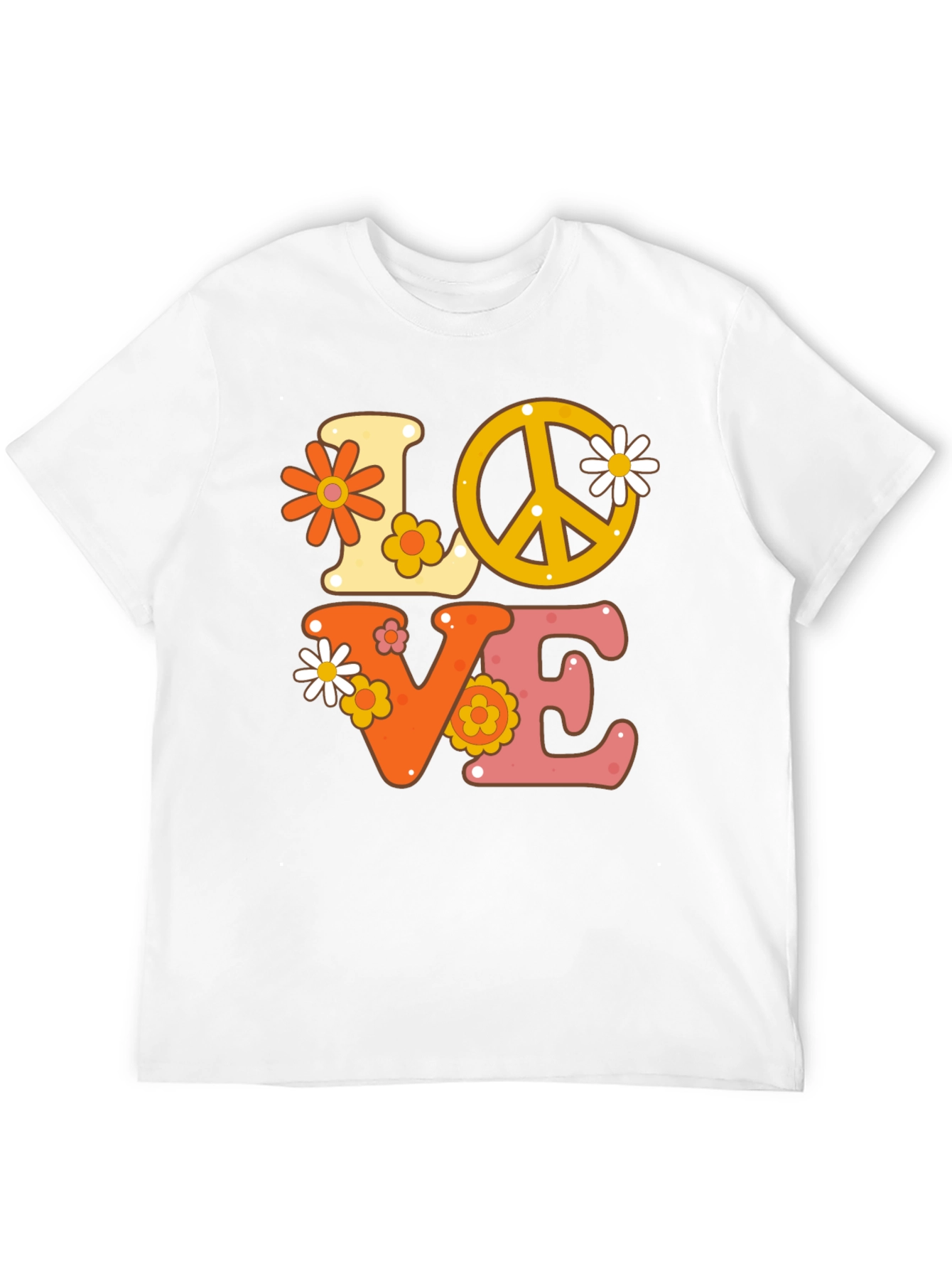 Black Retro Love Peace Sign Graphic Tee view 12