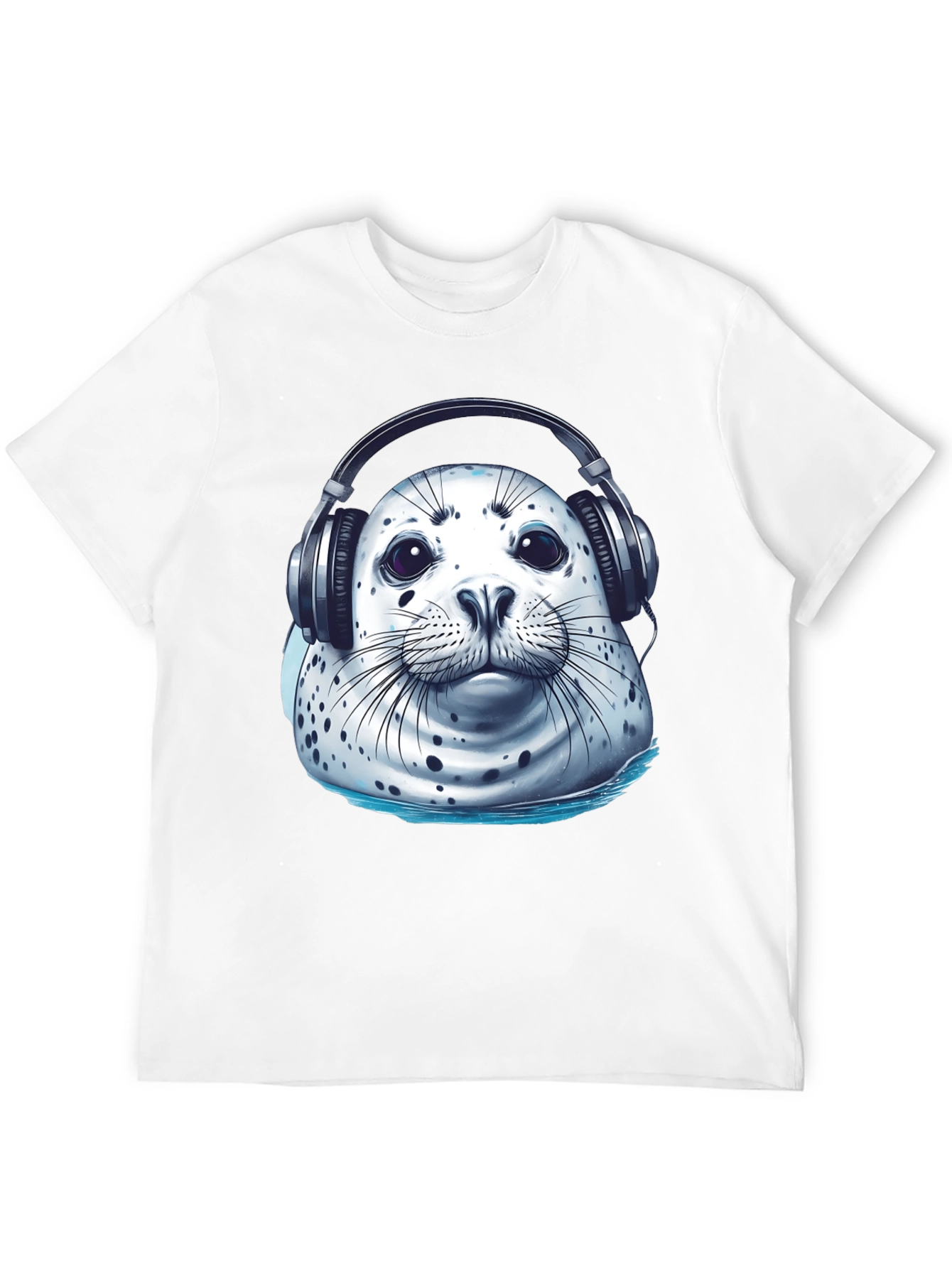 Black Seal with Headphones Graphic Tee view 12