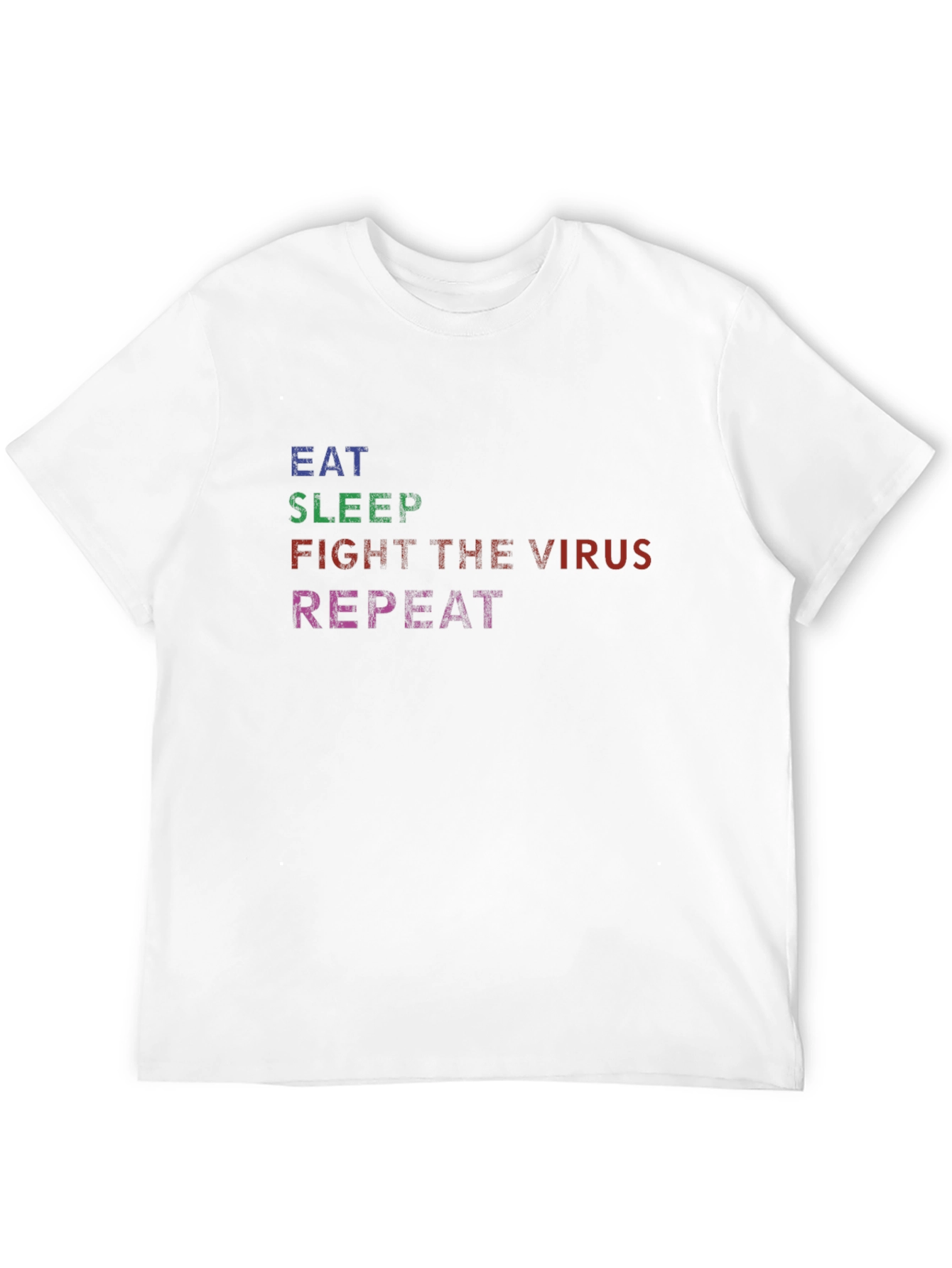 Black Eat Sleep Fight Virus Repeat Black Graphic Tee view 12