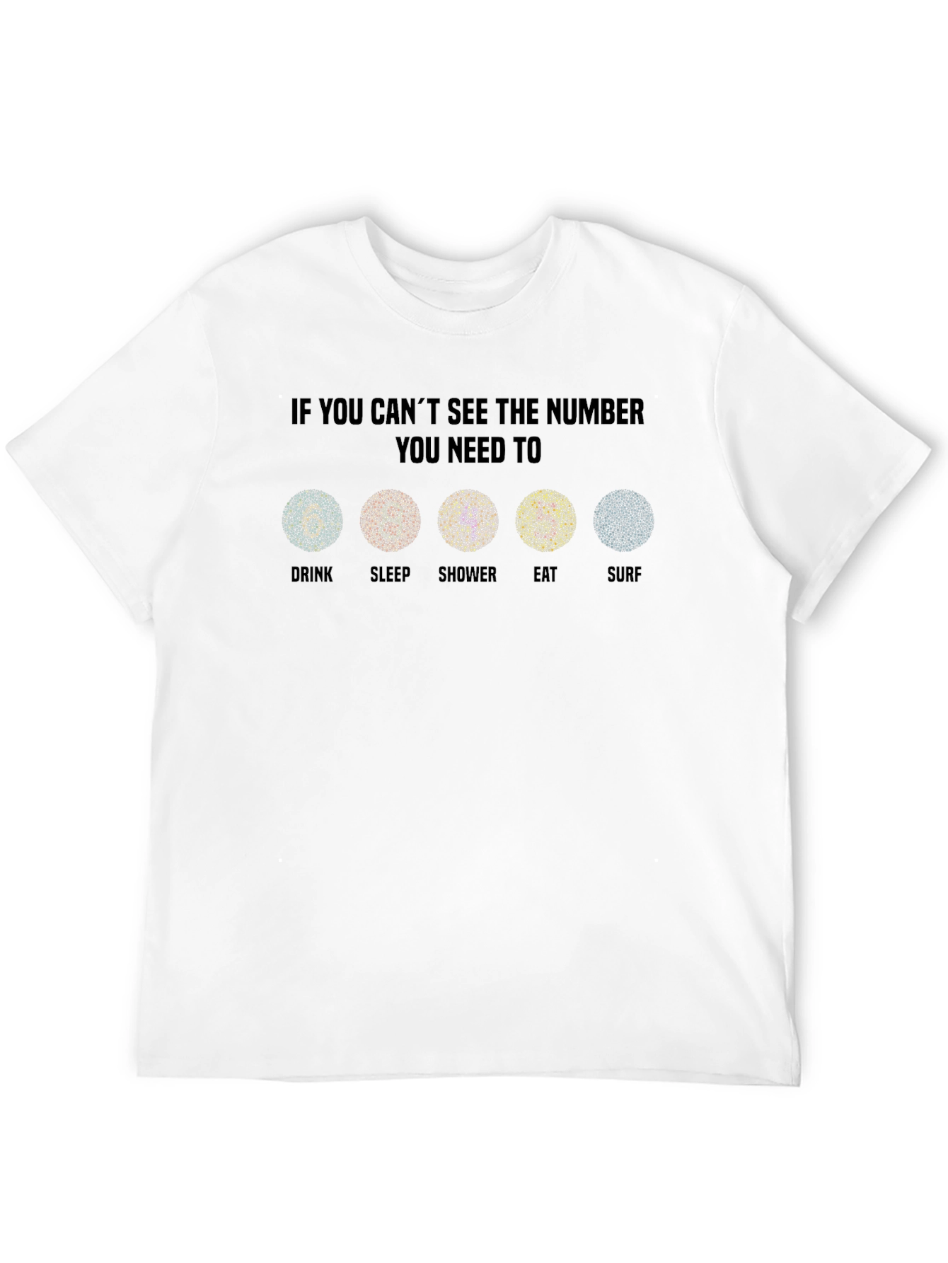 Black Color Blindness Test T-Shirt view 12