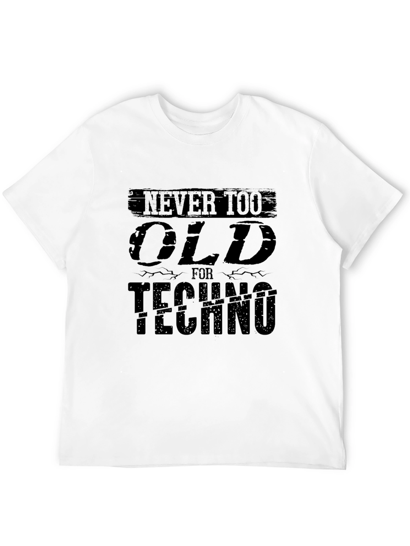 Black Never Too Old For Techno Graphic T-Shirt view 12