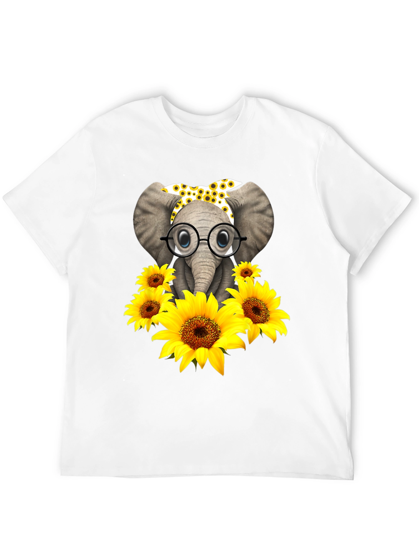 Black Elephant Sunflower Graphic Tee view 12