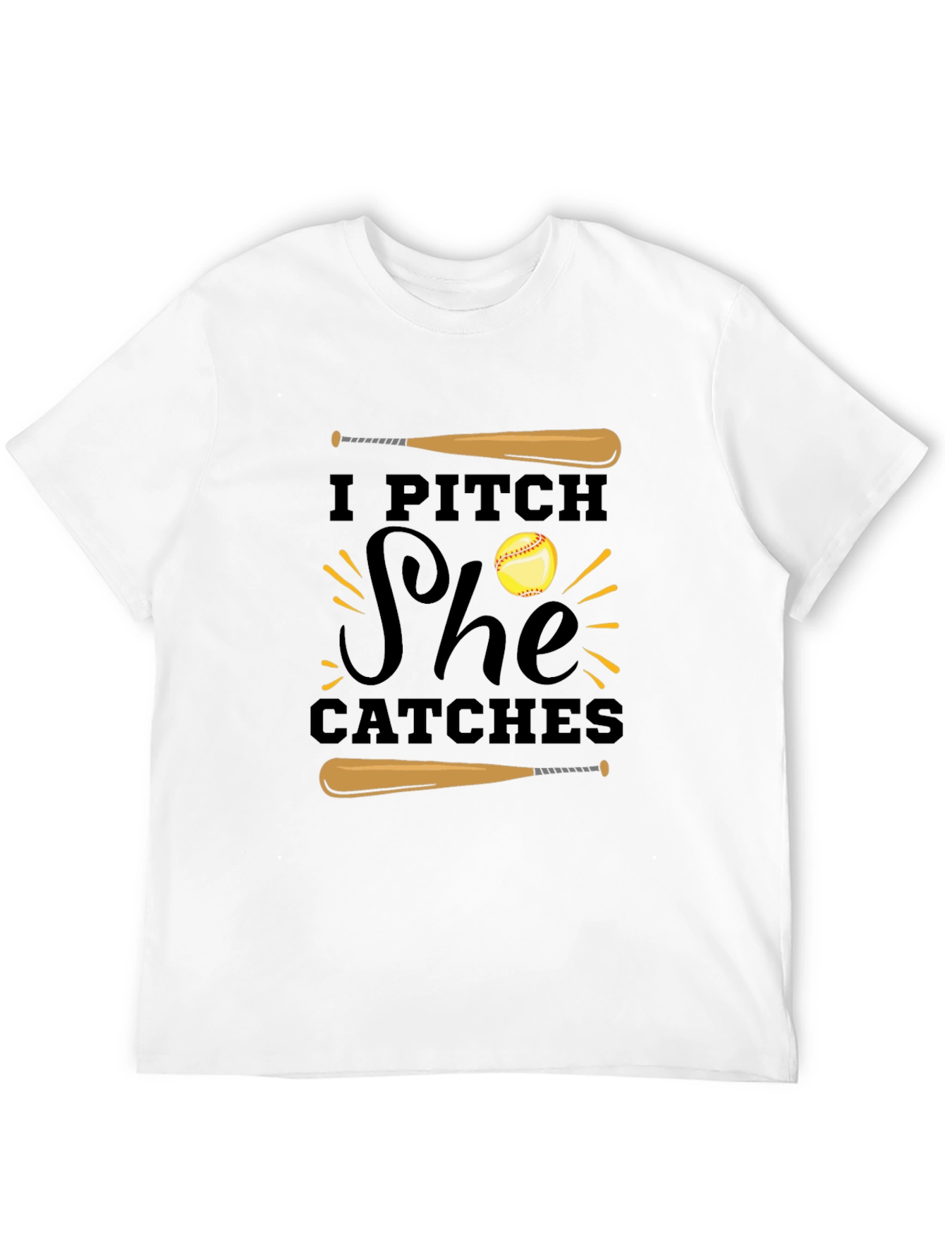 I Pitch She Catches Graphic T-Shirt - 12