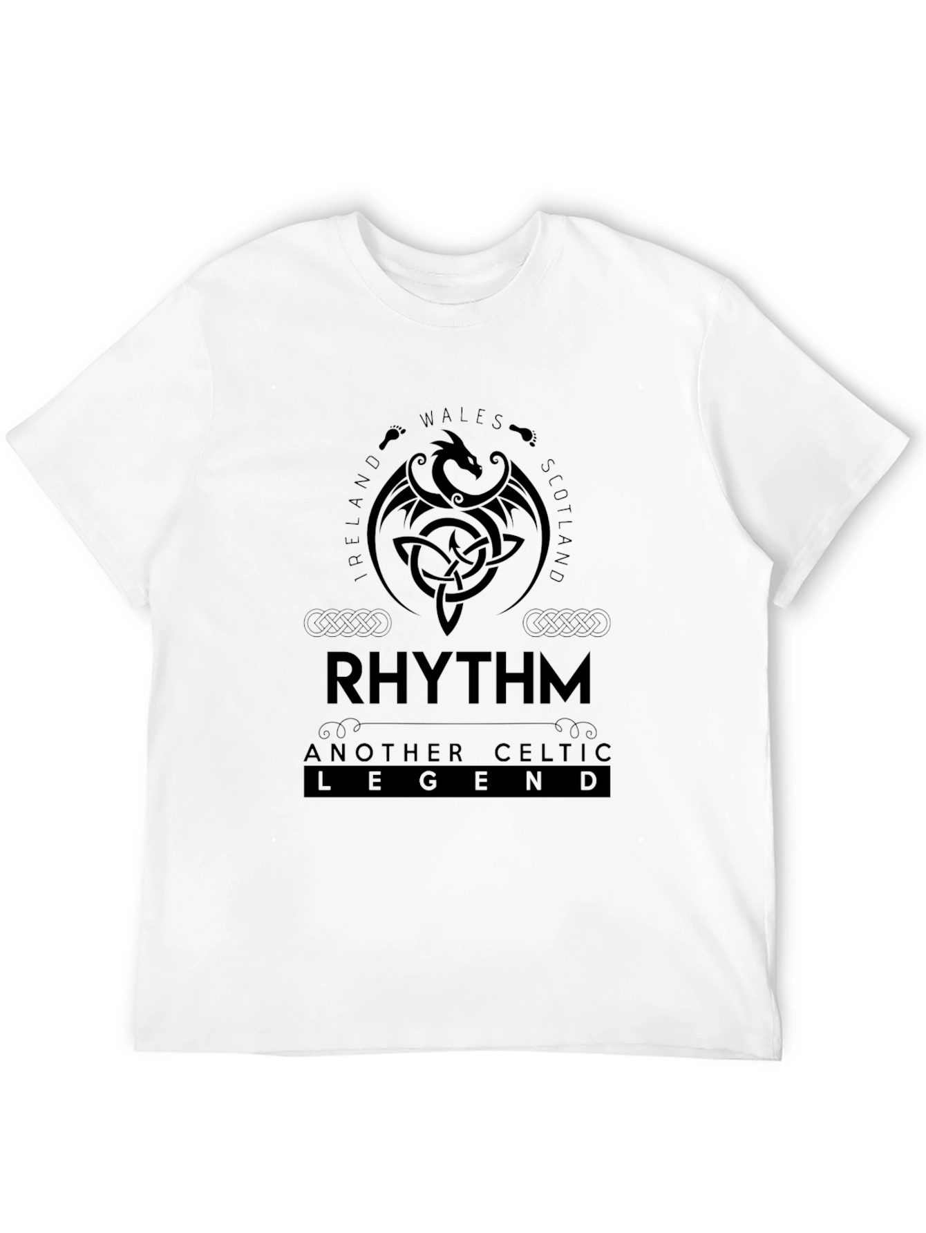 Black Celtic Legend Rhythm Black T-Shirt view 12