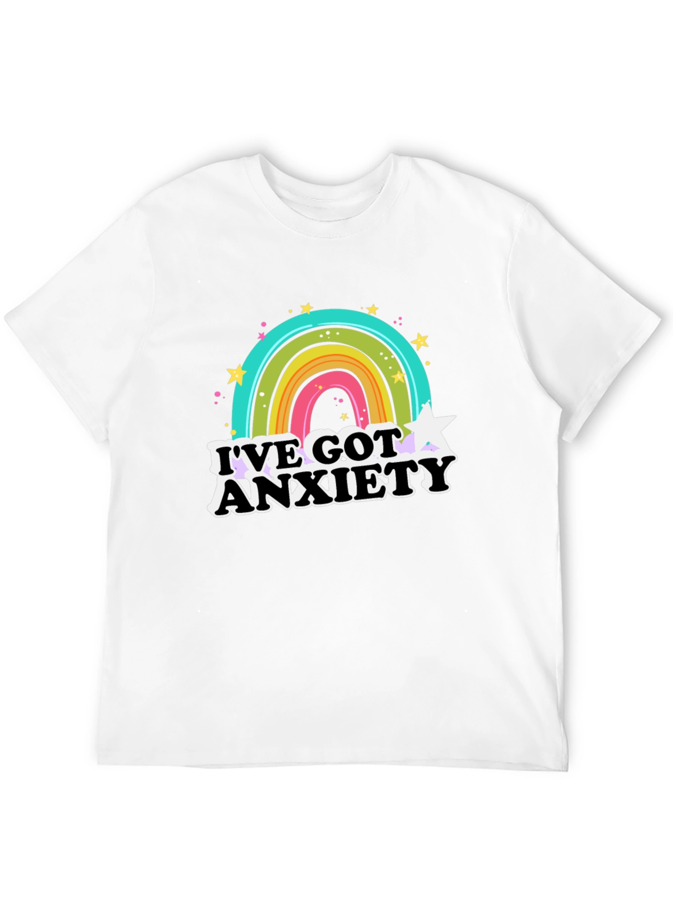 Black Anxiety Rainbow Graphic Tee view 12