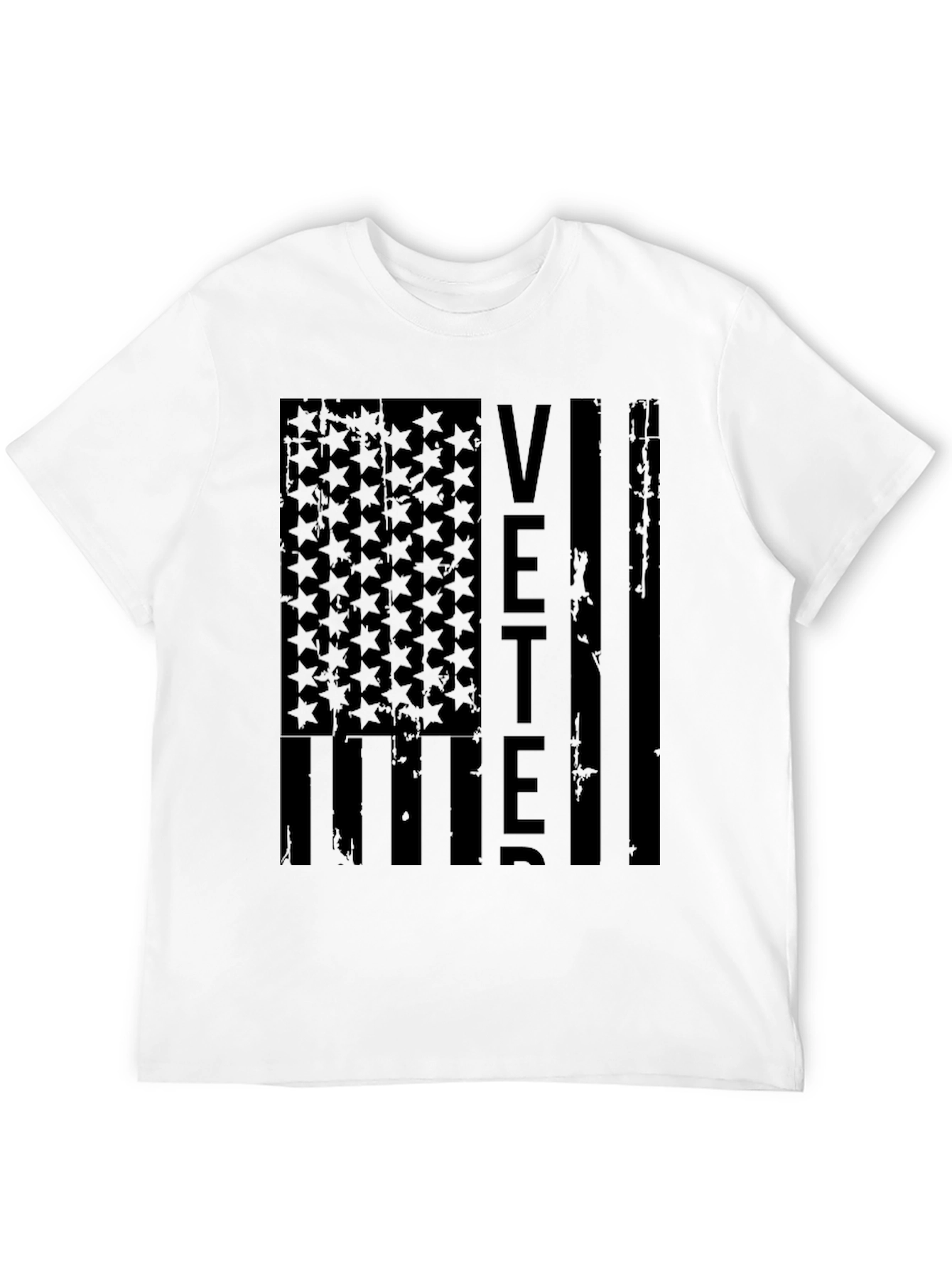 Black VETERAN American Flag Graphic T-Shirt view 12