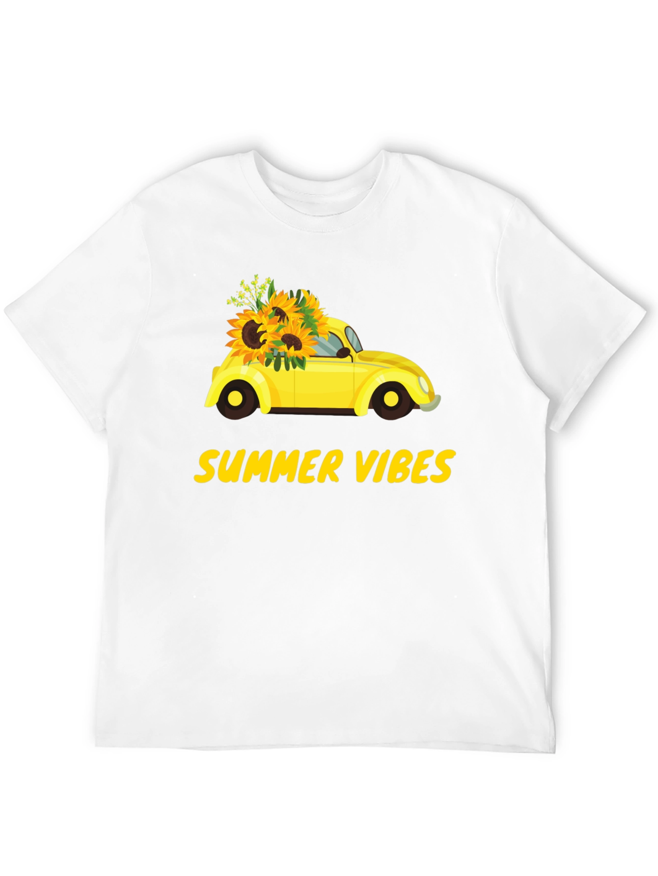 Black Summer Vibes Sunflower Car Graphic T-Shirt view 12