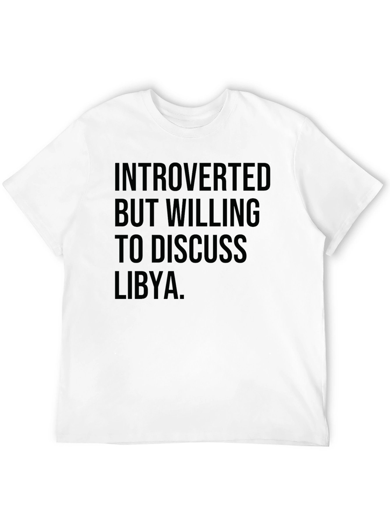 Black Introverted Libya T-Shirt - Black Cotton Tee for Thoughtful Introverts view 12