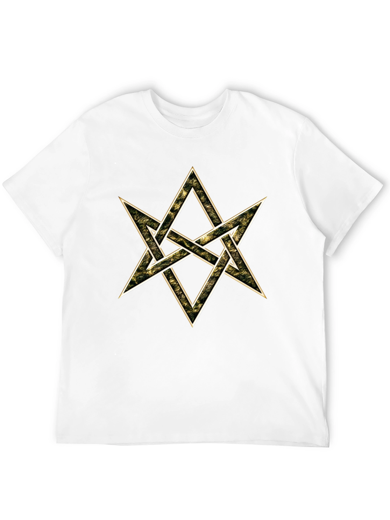 Black Geometric Star Graphic Tee - Black Cotton Blend view 12