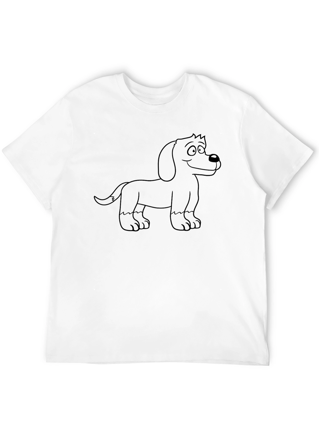 Black Dachshund Dog Outline Black T-Shirt view 12