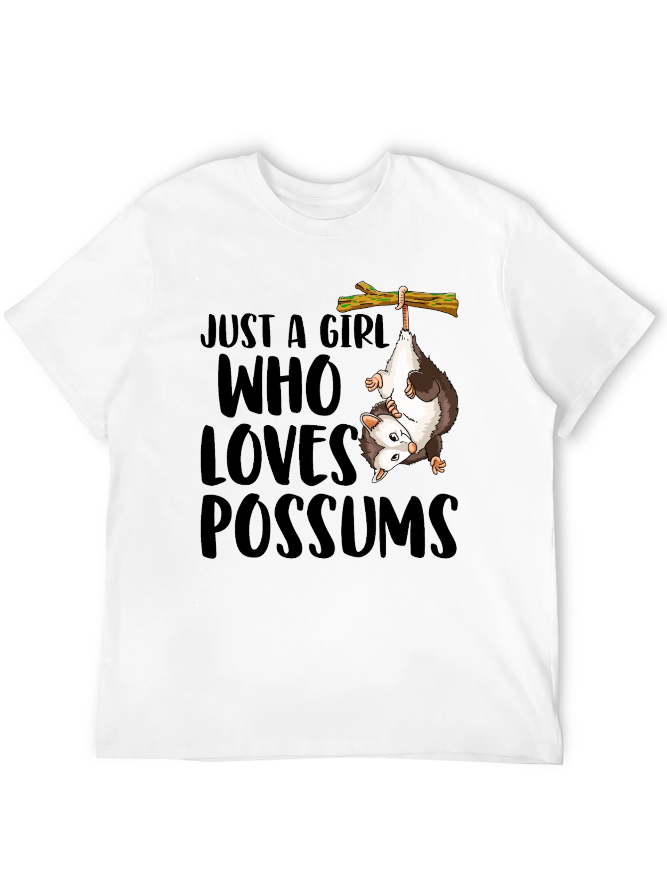 Black Just a Girl Who Loves Possums T-Shirt view 12