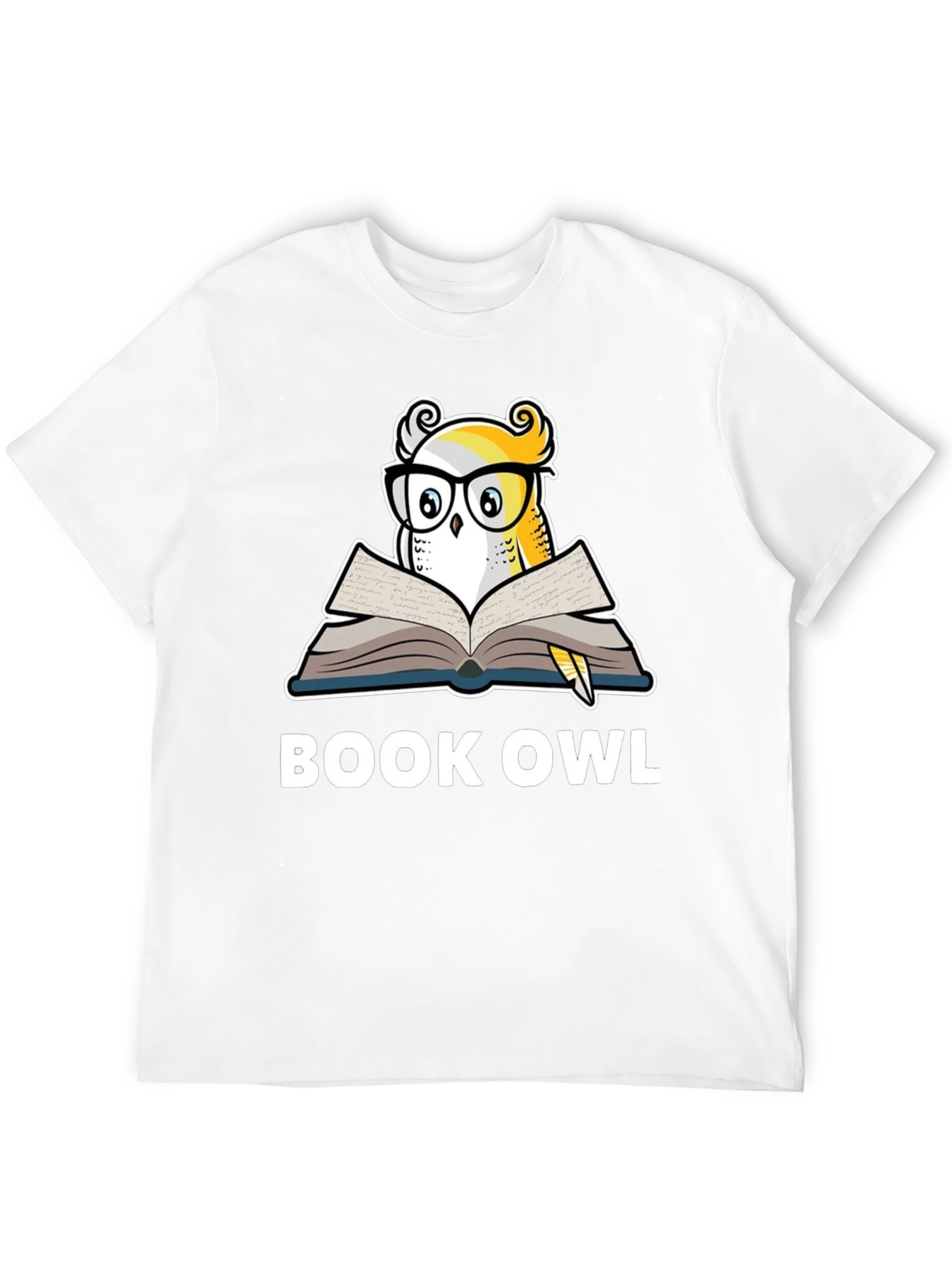 Black Book Owl Graphic T-Shirt - Black Cotton Tee view 12