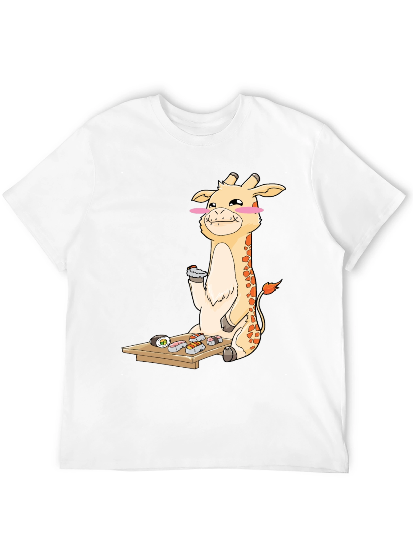 Black Giraffe Sushi Lover T-Shirt - Fun Cartoon Graphic Tee view 12