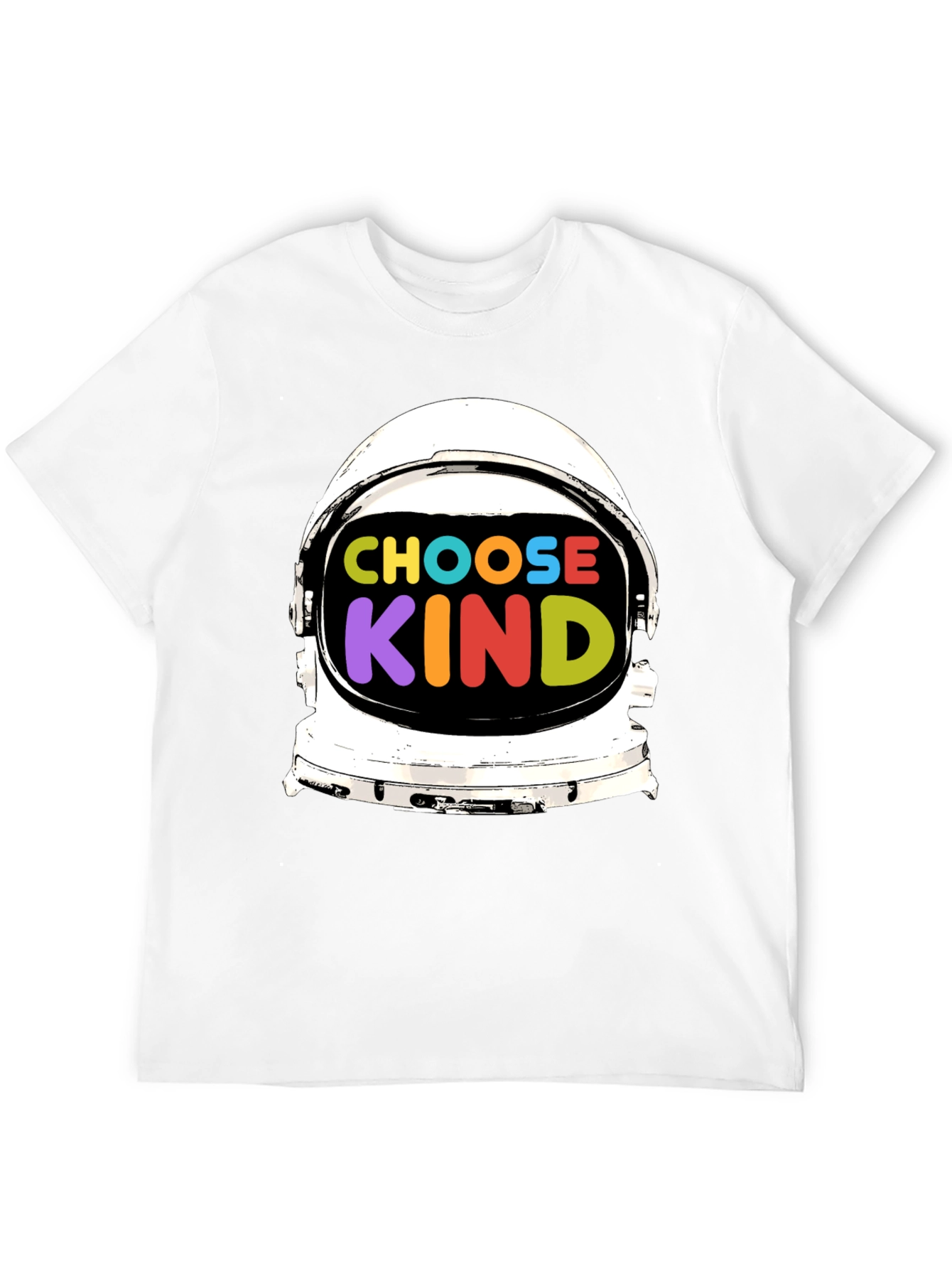 Black Choose Kind T-Shirt, Astronaut Helmet Graphic view 12