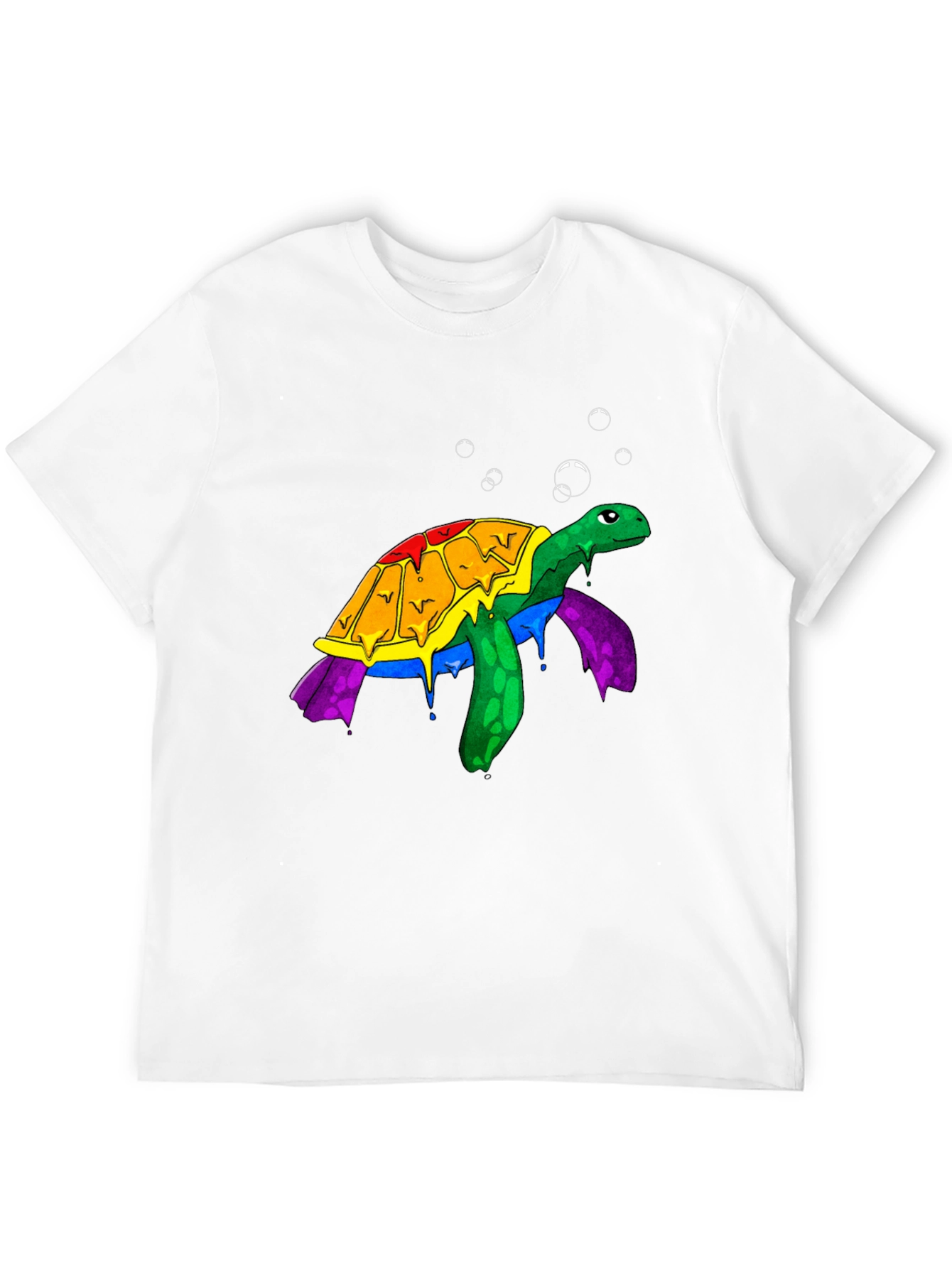 Black Rainbow Turtle Graphic Tee - Unique Animal Design view 12