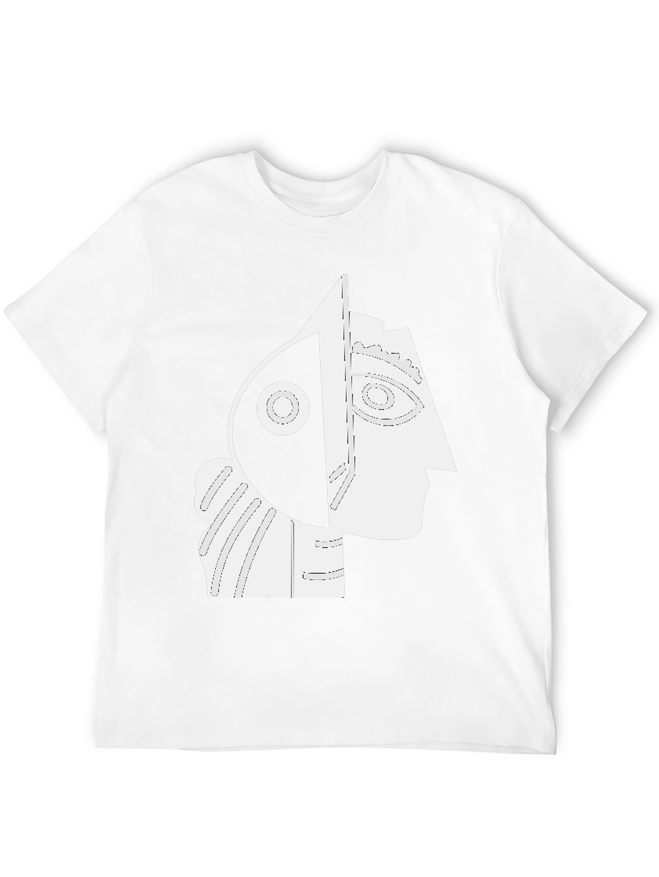 Black Abstract Portrait Graphic Tee - Modern Art Shirt view 12