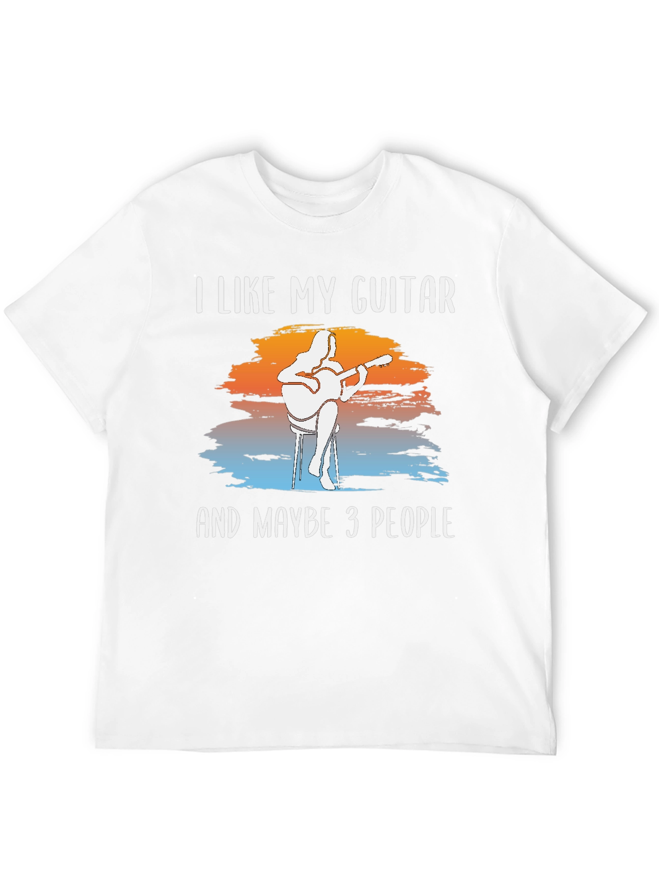 Black Guitar & People Graphic T-Shirt view 12