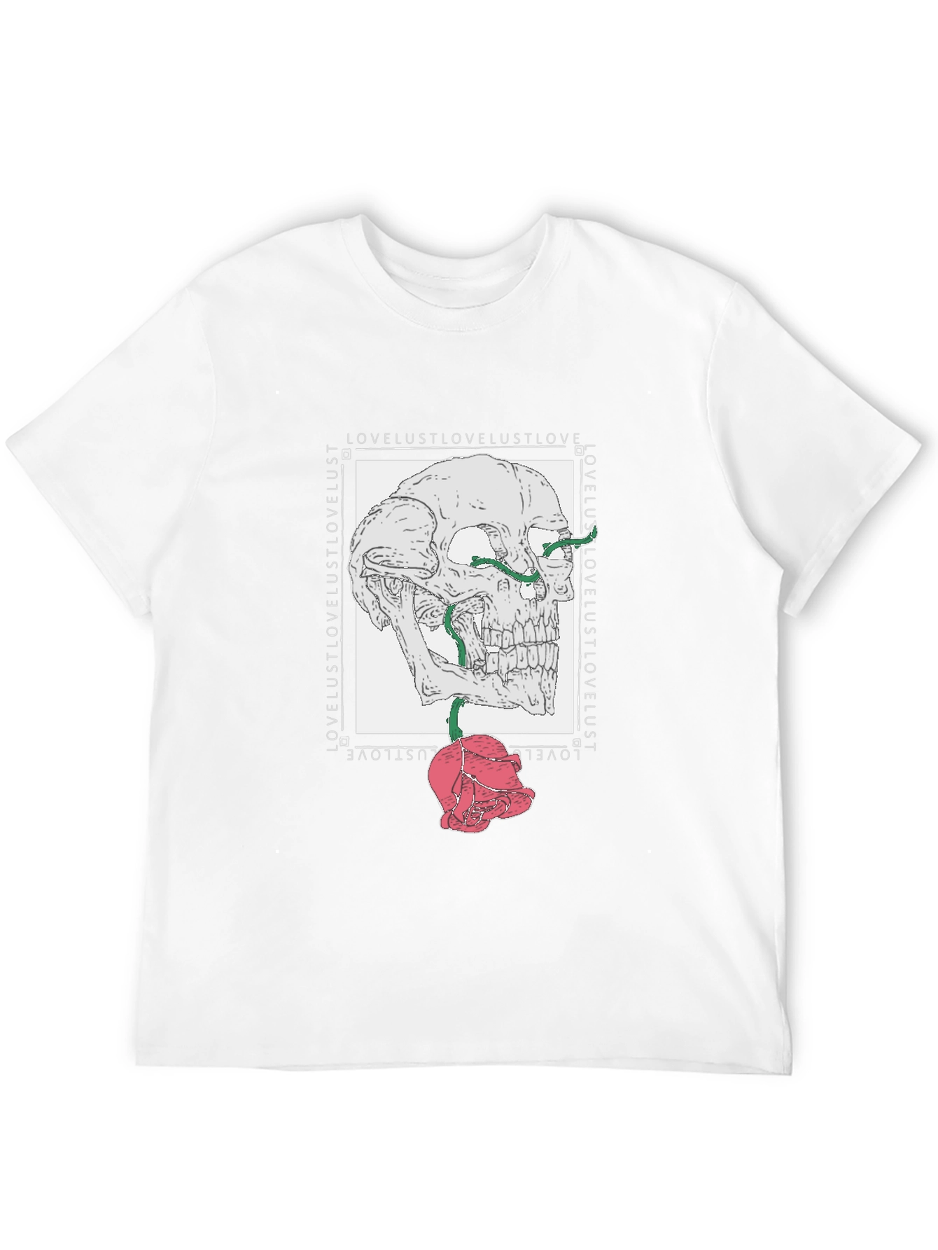 Black Skull & Rose Graphic Tee - Love Lust Design view 12