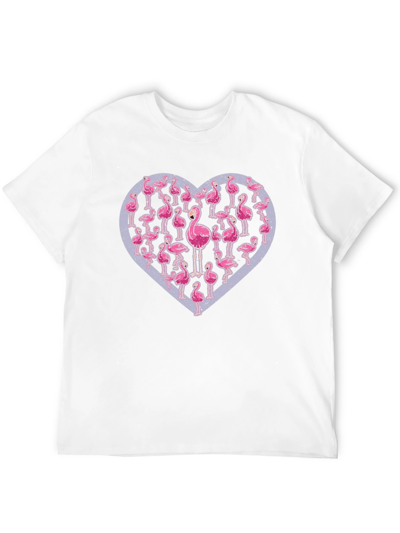 Black Flamingo Heart Graphic Tee - Casual Black T-Shirt view 12