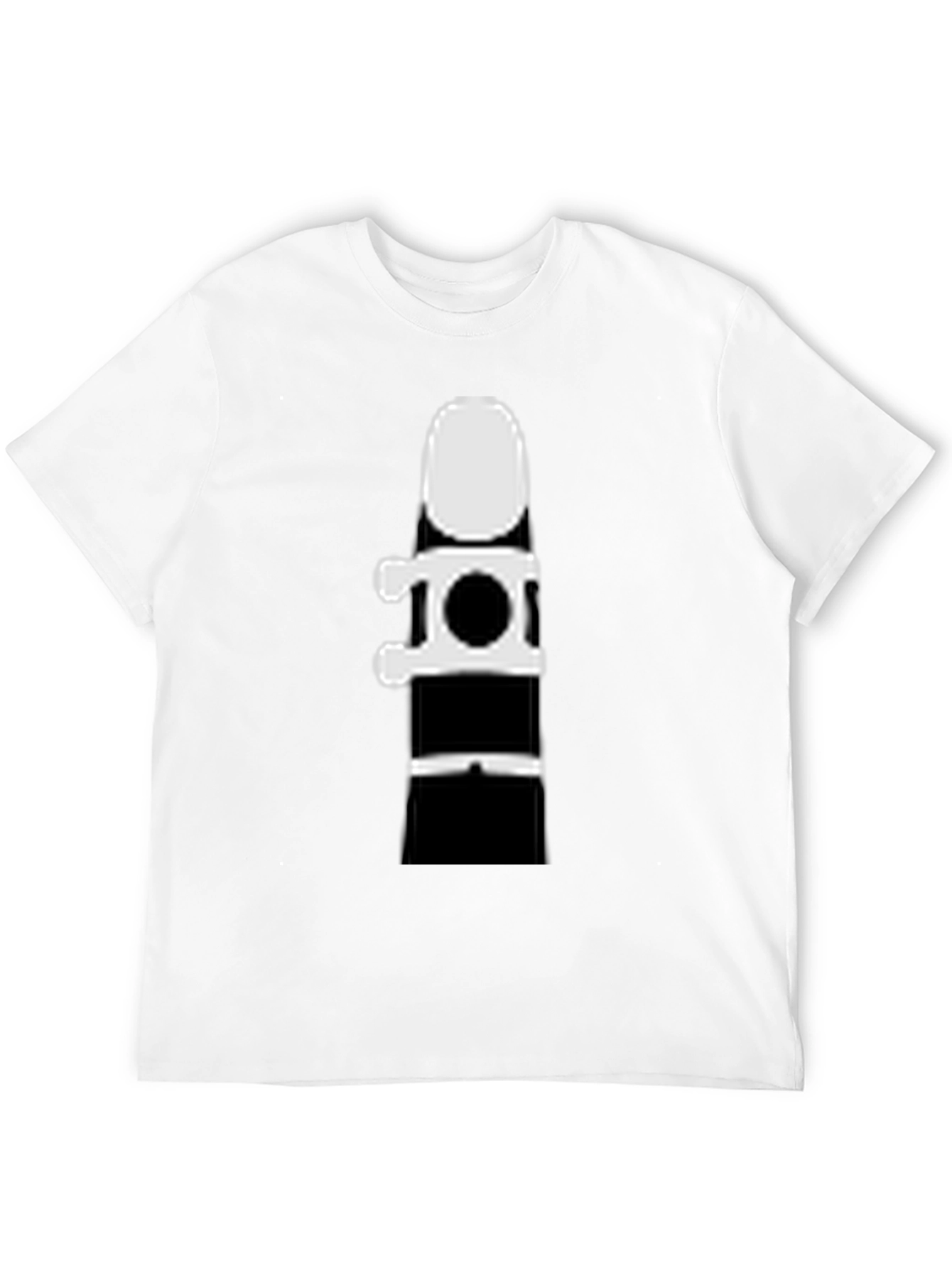 Black Clarinet Silhouette Graphic Tee - Black Cotton T-Shirt view 12