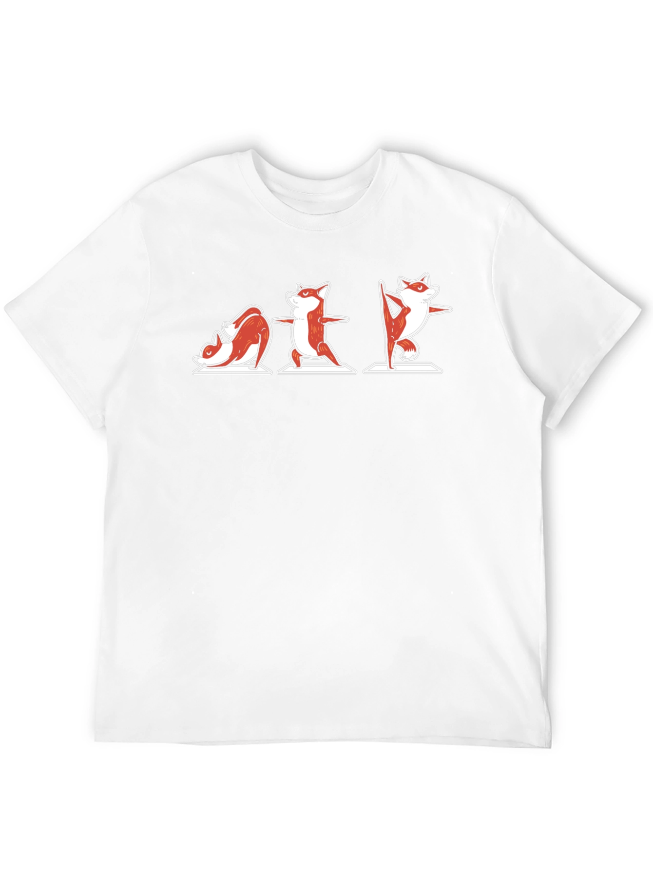 Black Yoga Fox Graphic Tee - Black Cotton T-Shirt view 12