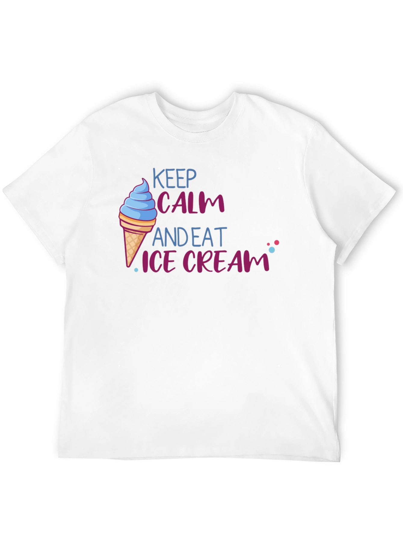 Black Keep Calm and Eat Ice Cream T-Shirt - Fun Novelty Tee view 12