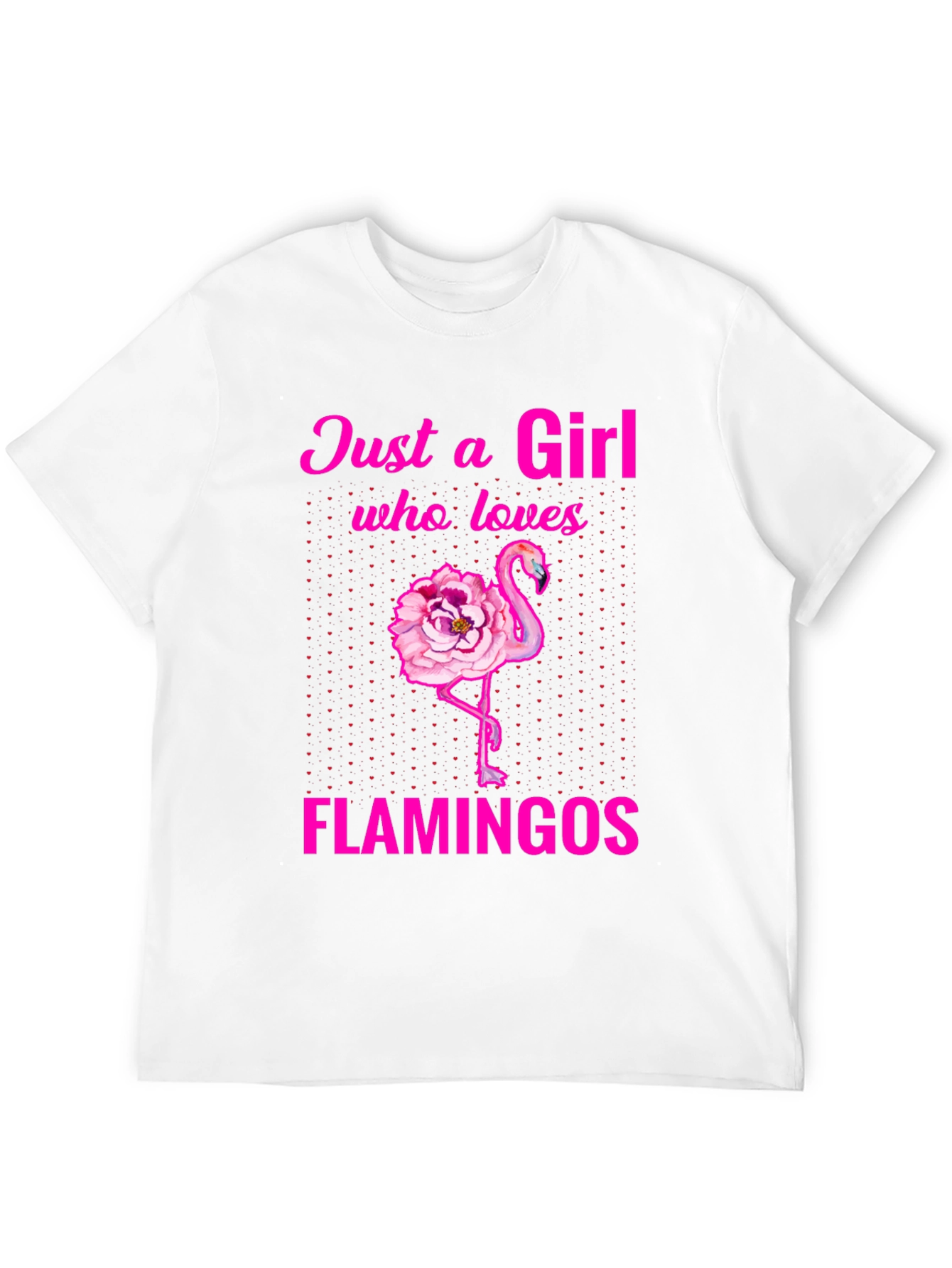 Black Just a Girl Who Loves Flamingos T-Shirt view 12