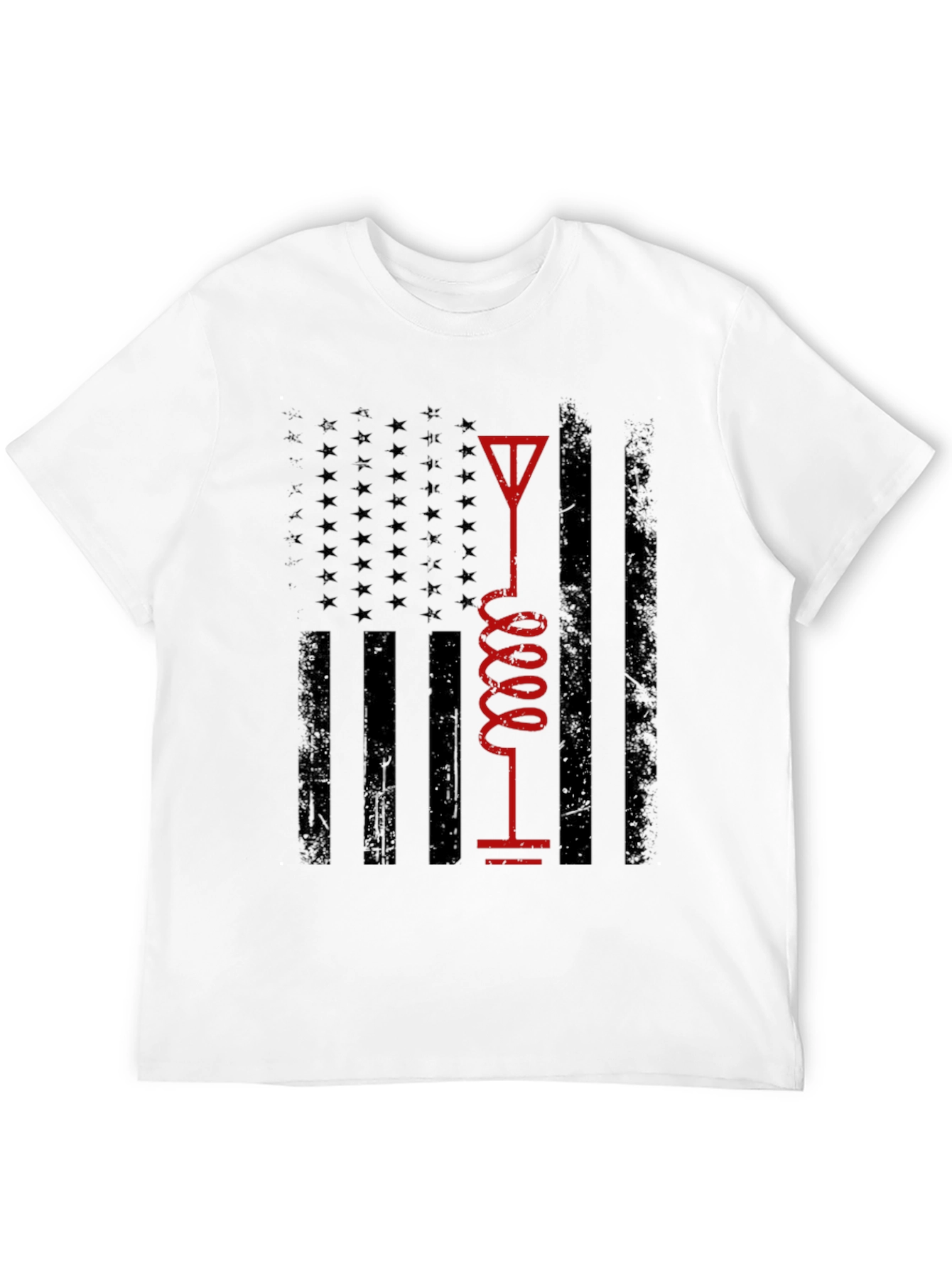 Black American Flag Ham Radio Operator T-Shirt view 12