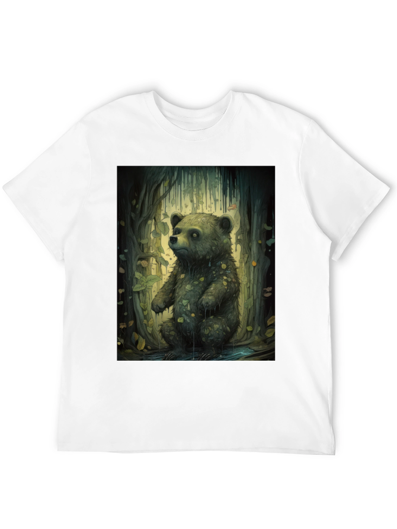 Black Bear Forest Graphic Tee - Nature Inspired Print view 12