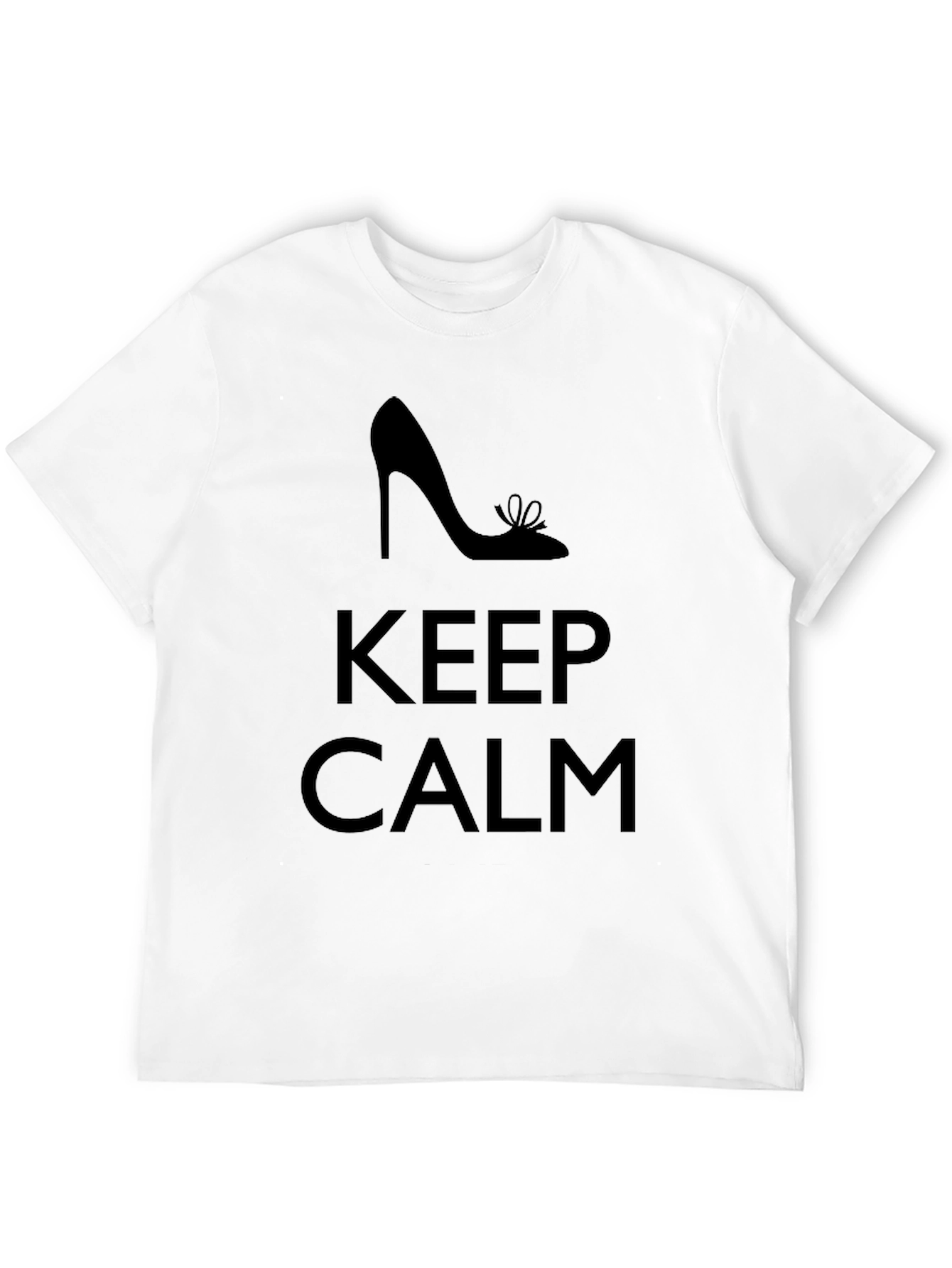 Black Keep Calm High Heel Graphic T-Shirt view 12