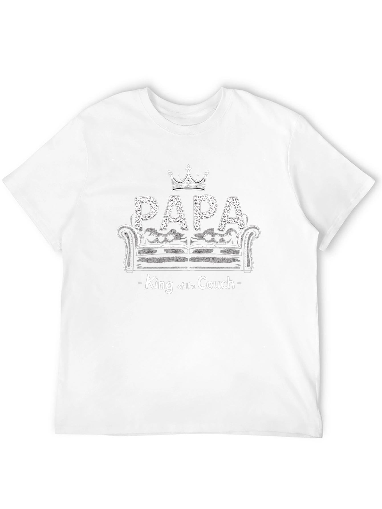 Black Papa King of the Couch T-Shirt - Funny Dad Tee view 12