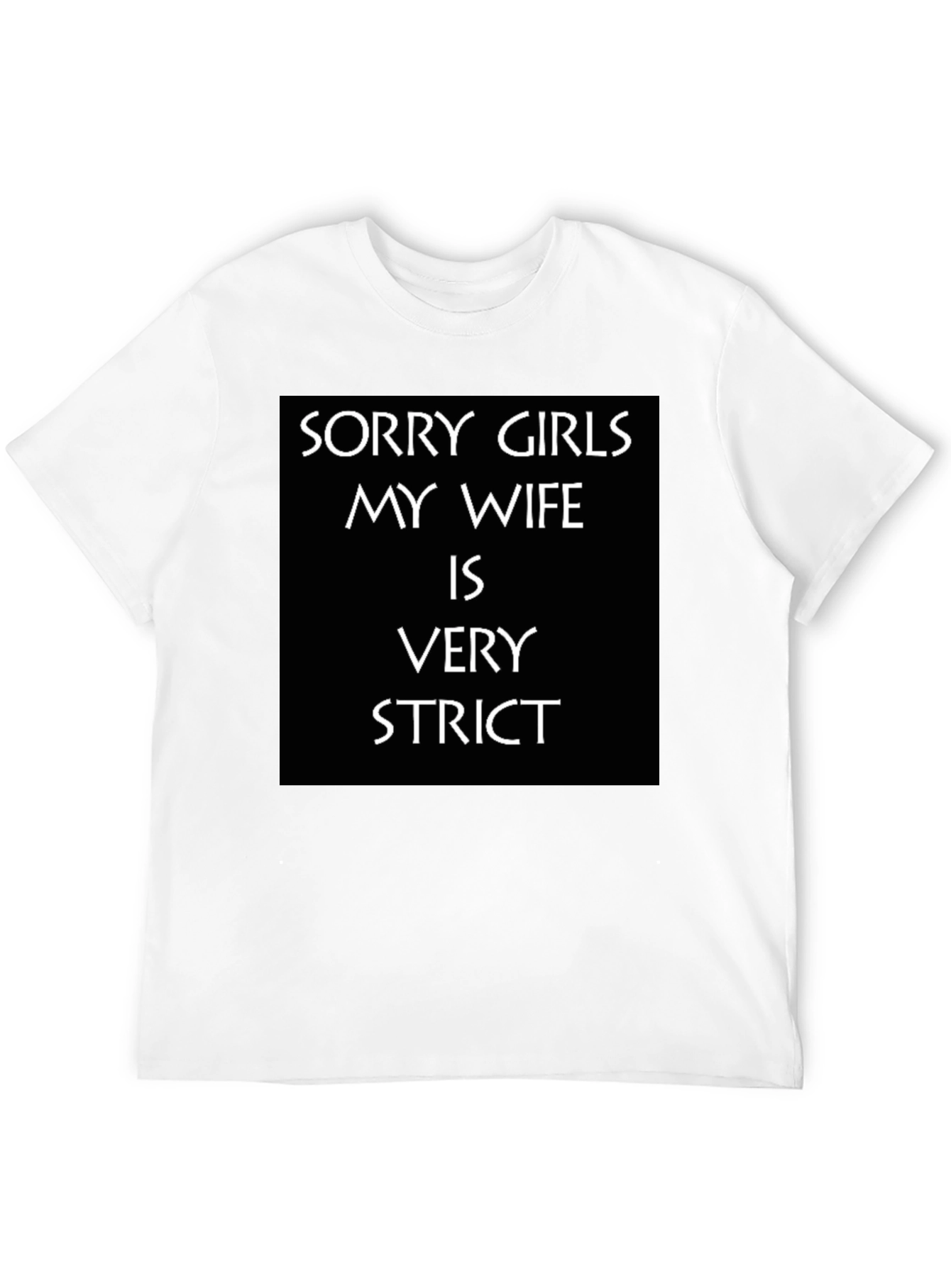 Black Humorous "Strict Wife" Graphic Tee view 12