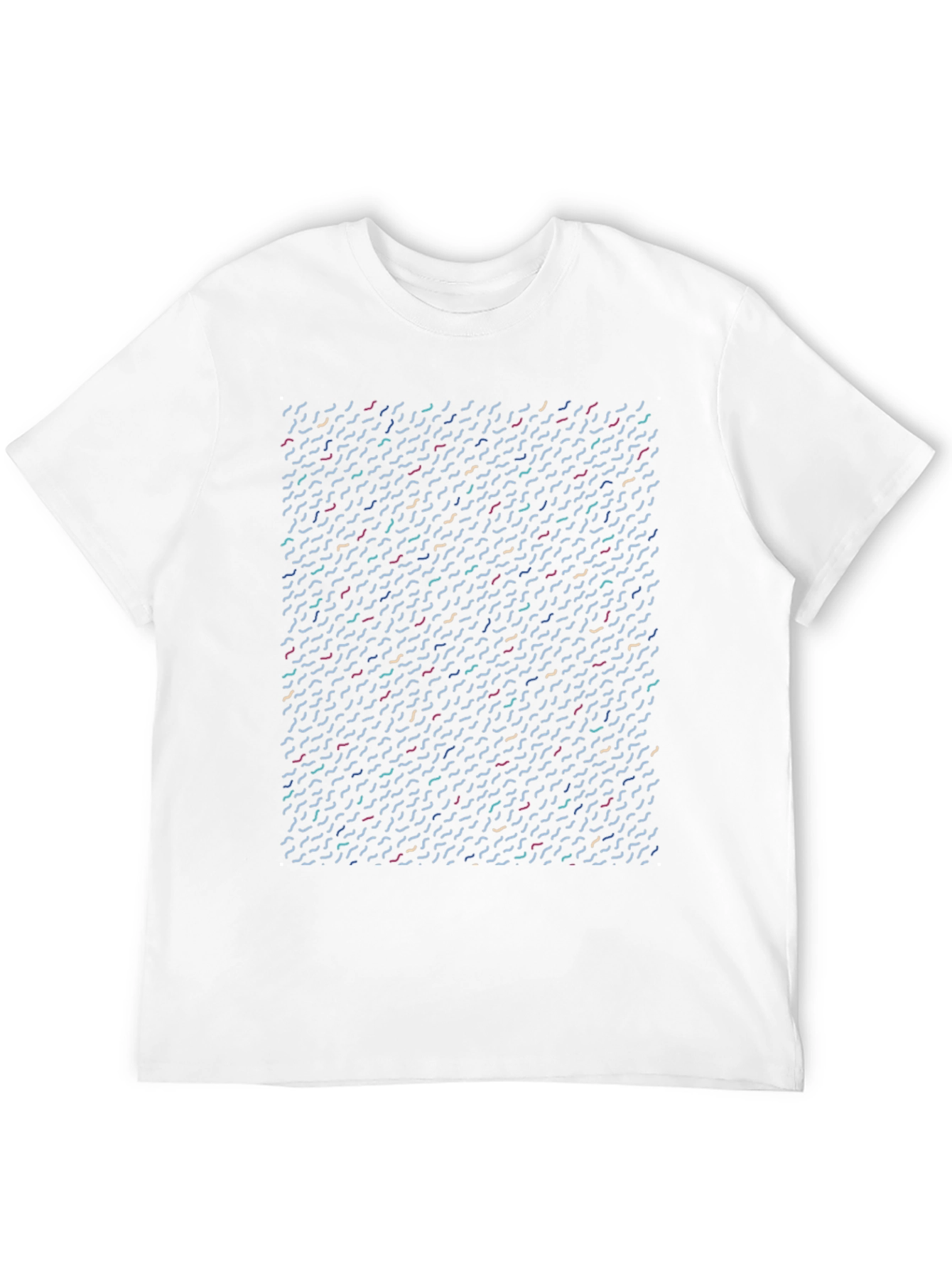 Abstract Line Pattern Black T-Shirt - 12
