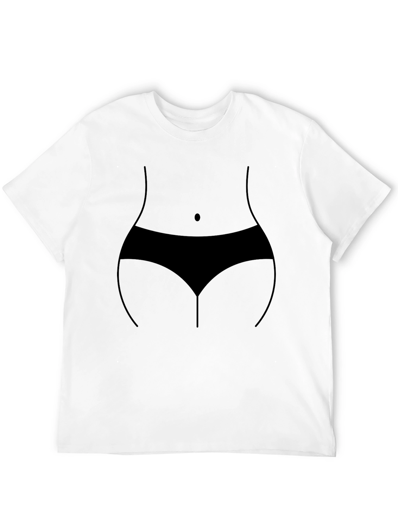 Black Funny Body Outline Graphic Black T-Shirt view 12