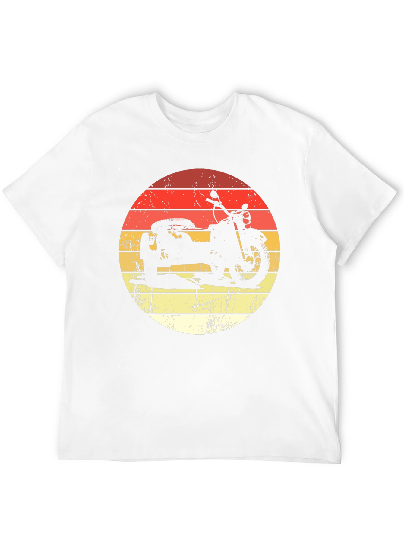 Black Retro Motorcycle & Sidecar Graphic Tee - Black Cotton T-Shirt view 12