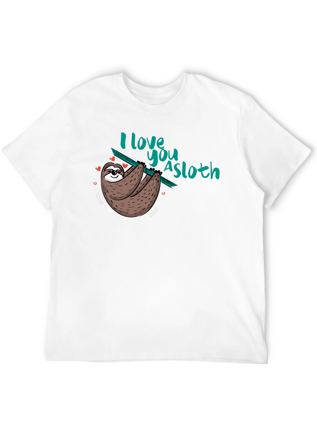 Black I love you a sloth Black T-Shirt view 12