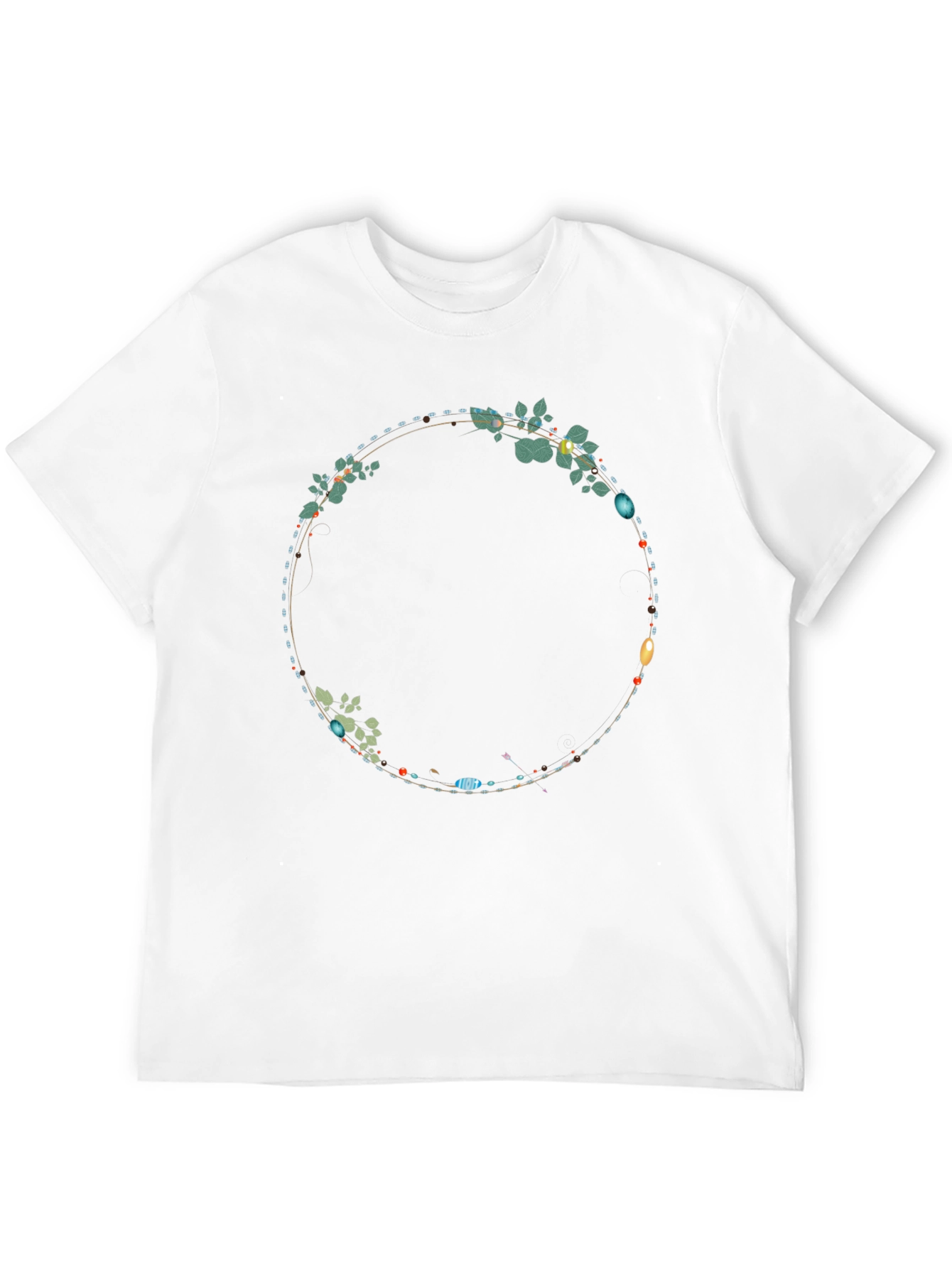 Black Floral Circle Graphic Tee - Stylish Casual Wear view 12