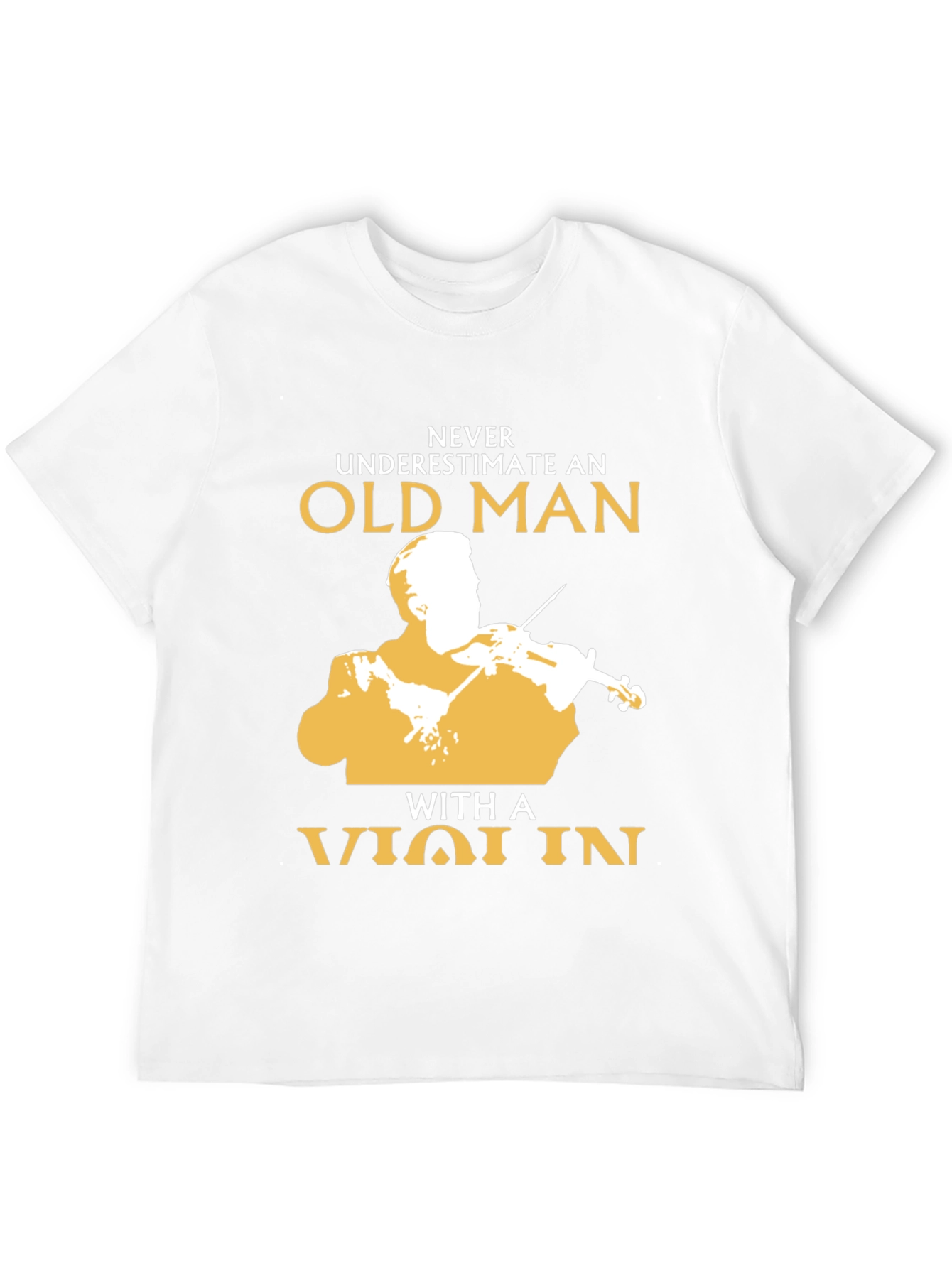 Black Never Underestimate Old Man with Violin Black T-Shirt view 12