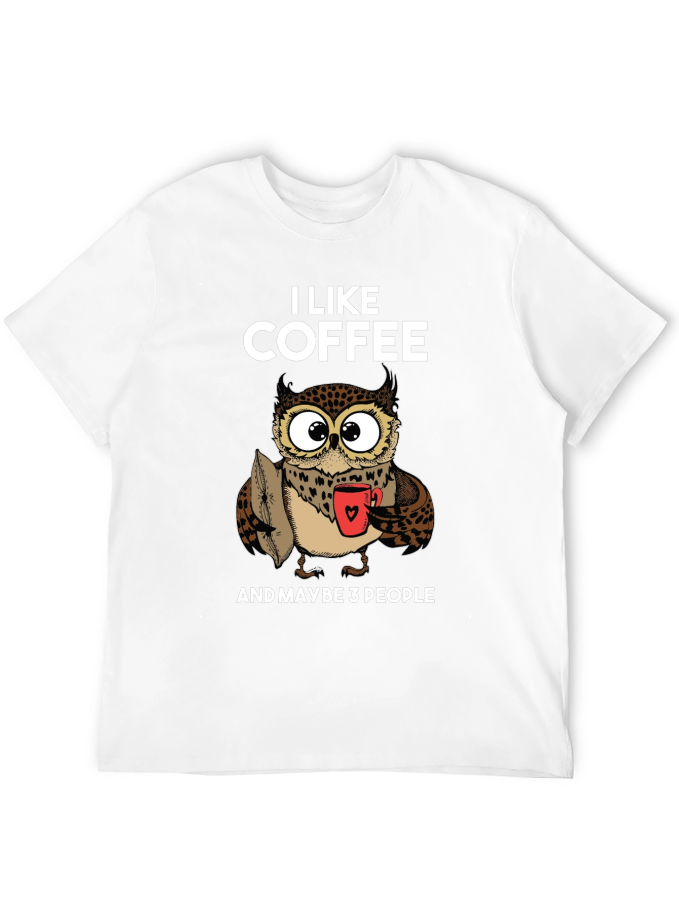 Black Funny Owl Coffee Lover T-Shirt - I Like Coffee view 12